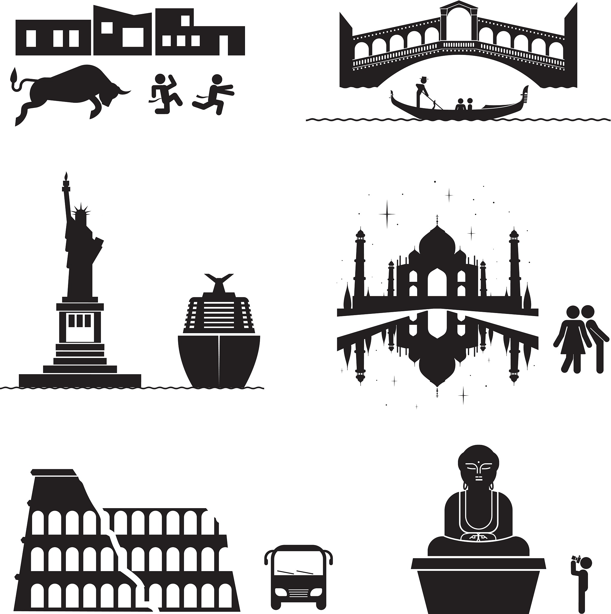 travel icons.