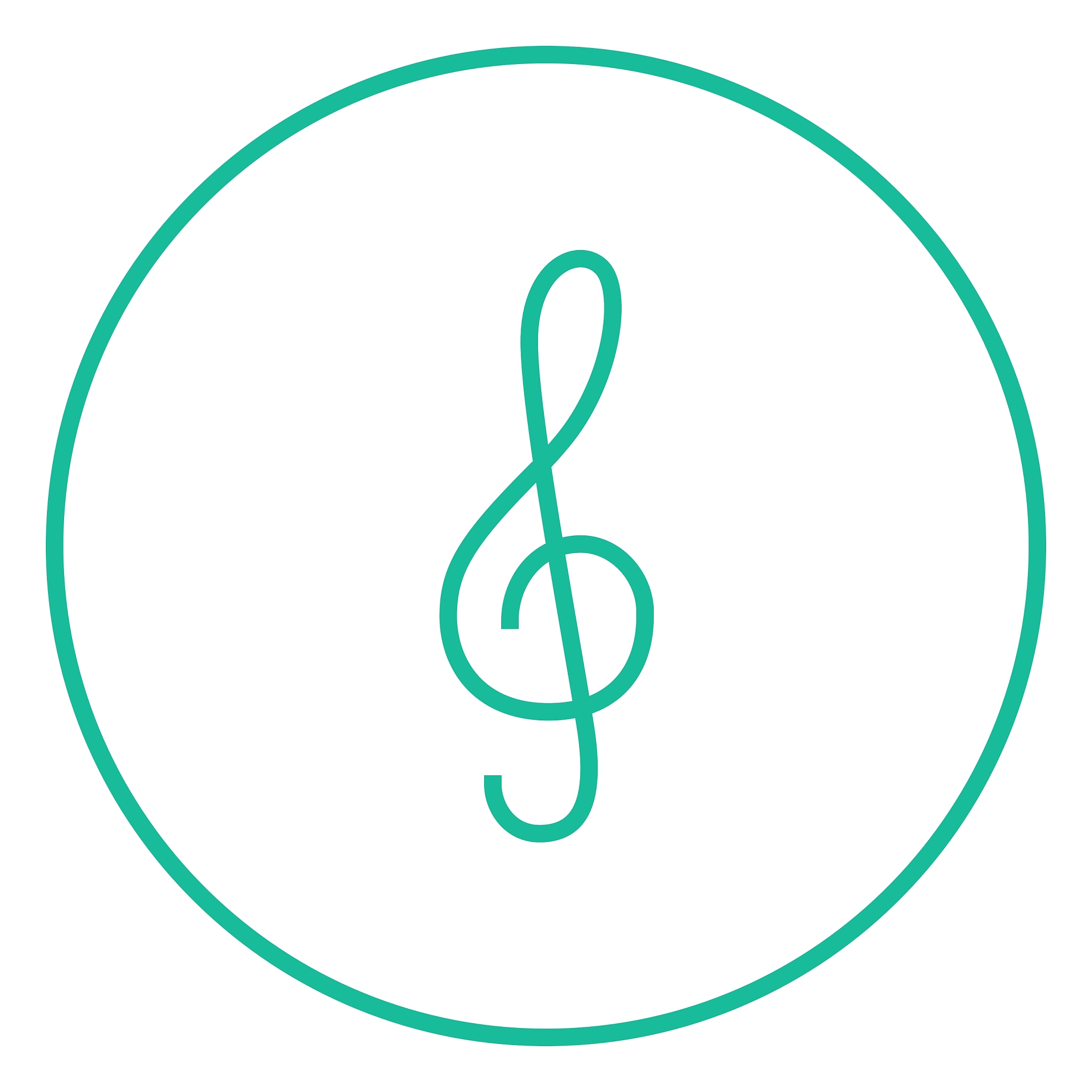 g-clef line icon