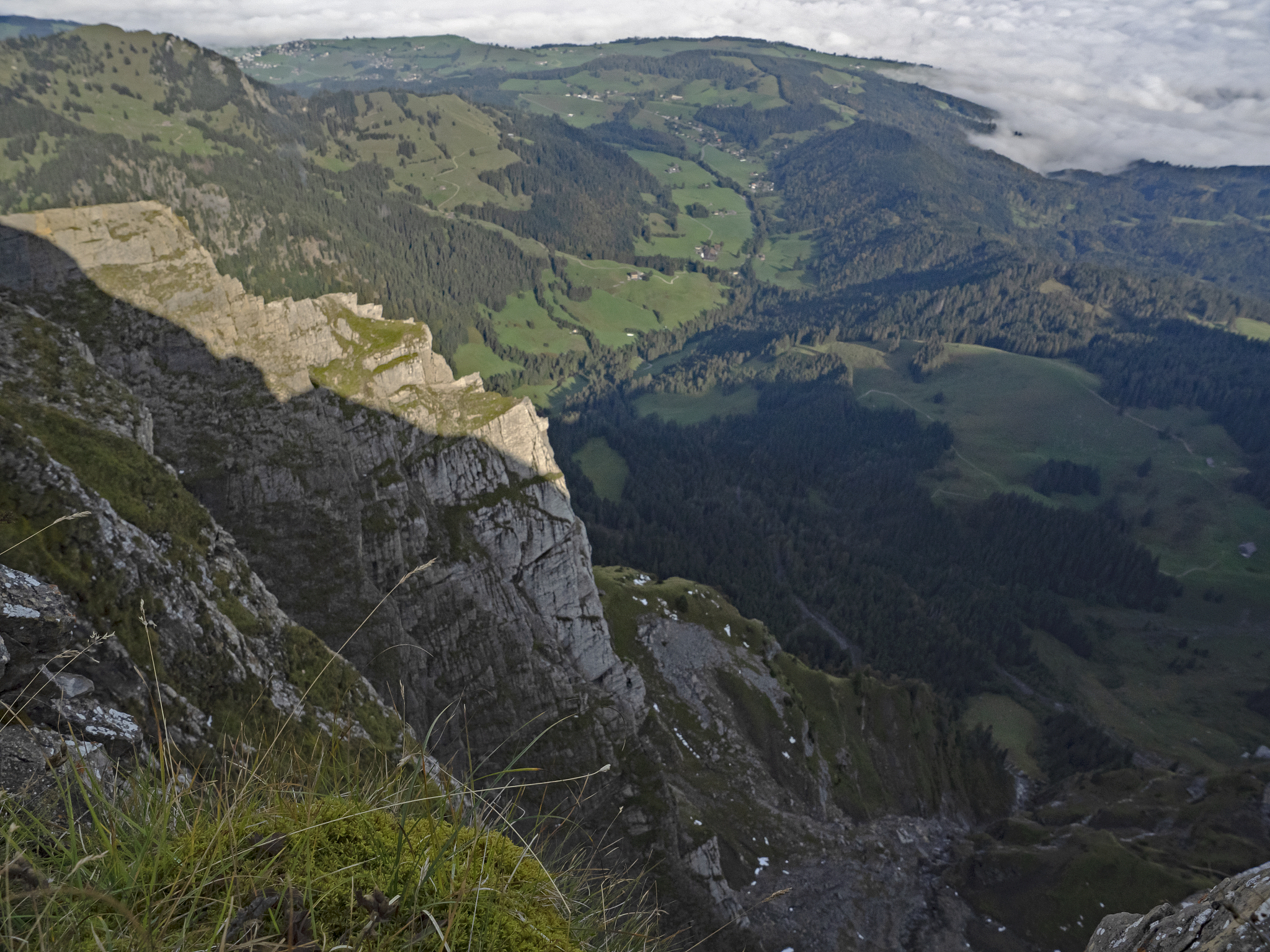 view down into the valley
