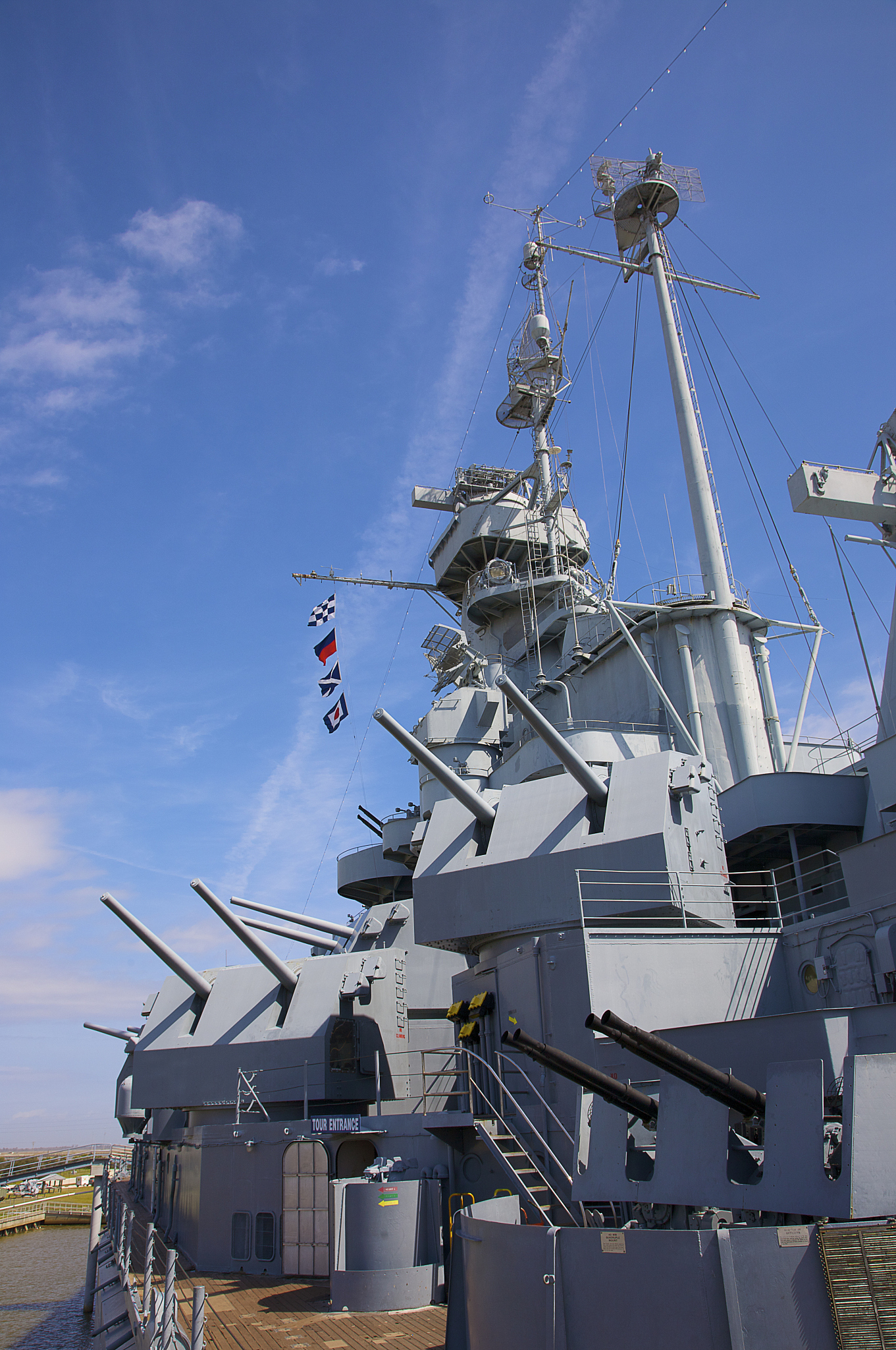 gun mounts and superstructure, battleship uss alabama uss alabam