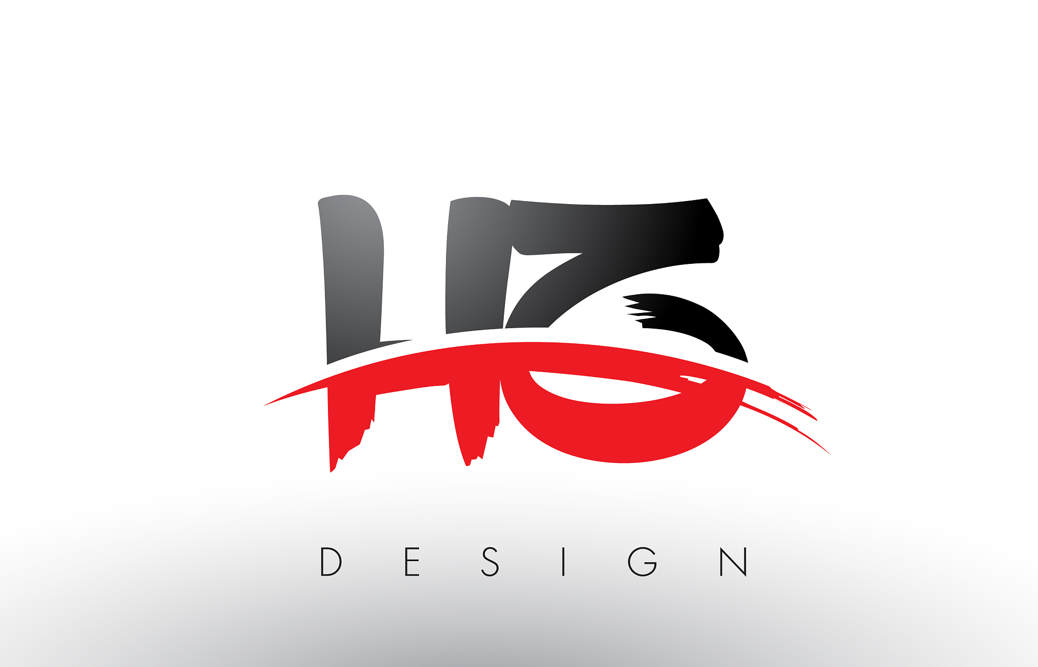 hz h z brush logo letters with red and black