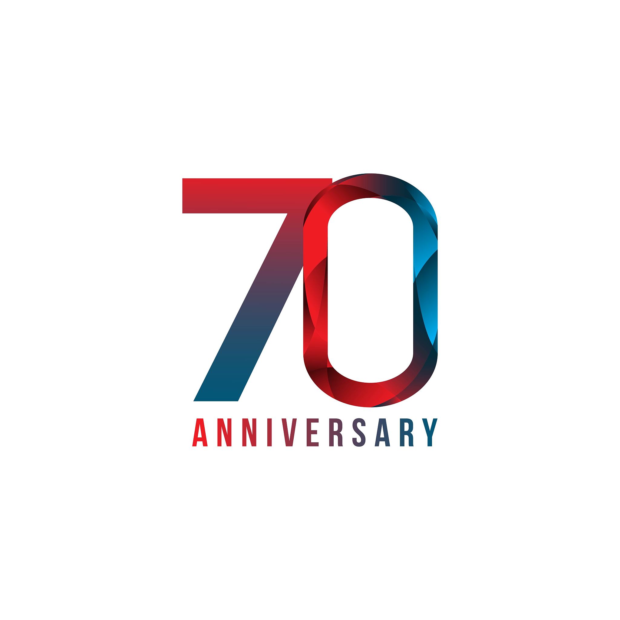 70 year anniversary vector template design illustration