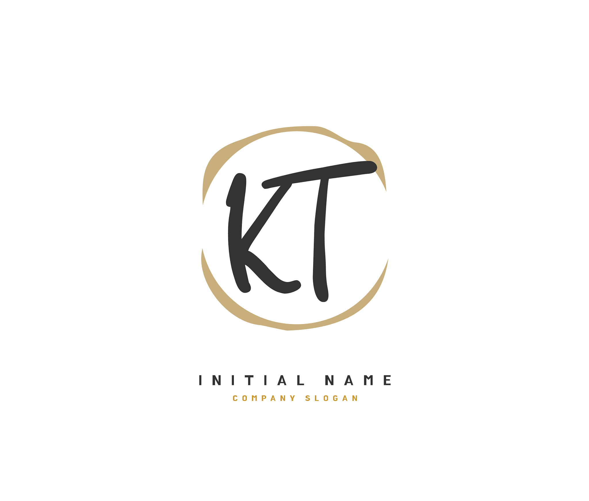 k t kt beauty initial logo handwriting logo of