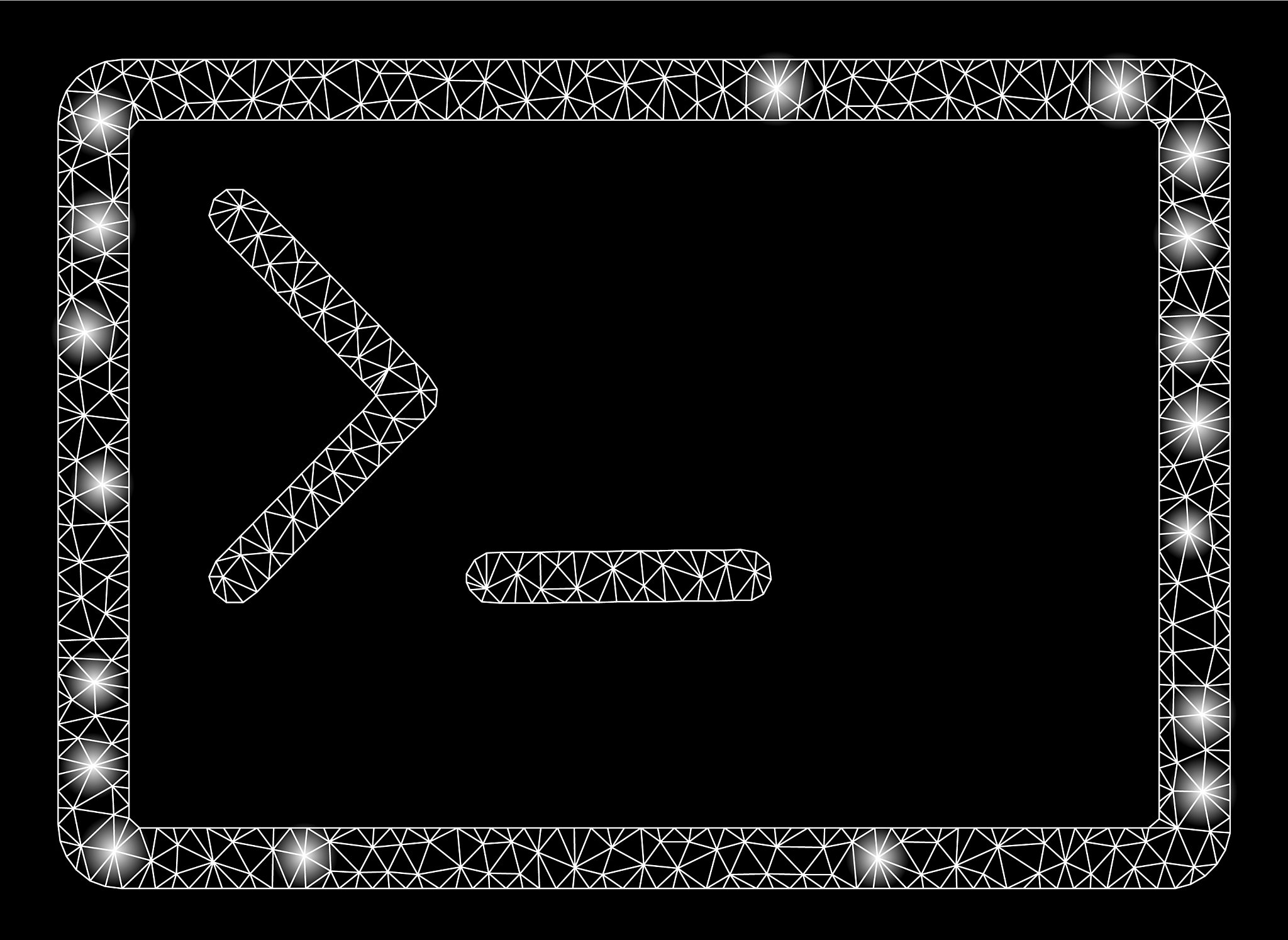 bright mesh 2d coding console with flare spots