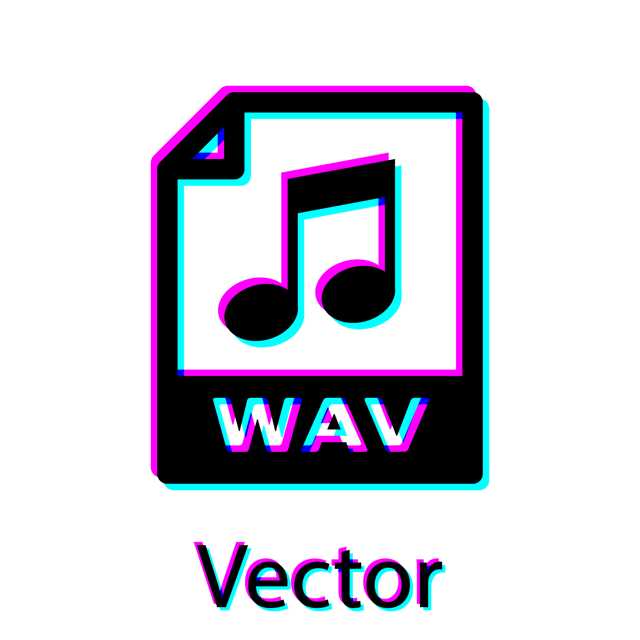 black wav file document icon download wav button