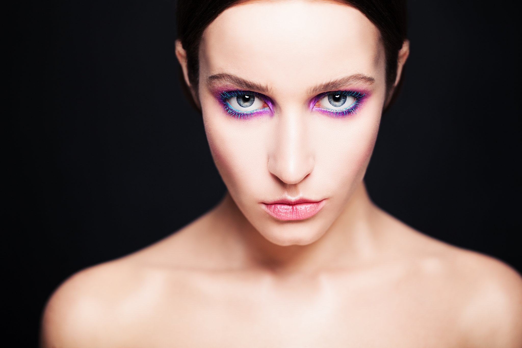 glamorous woman with fashion makeup