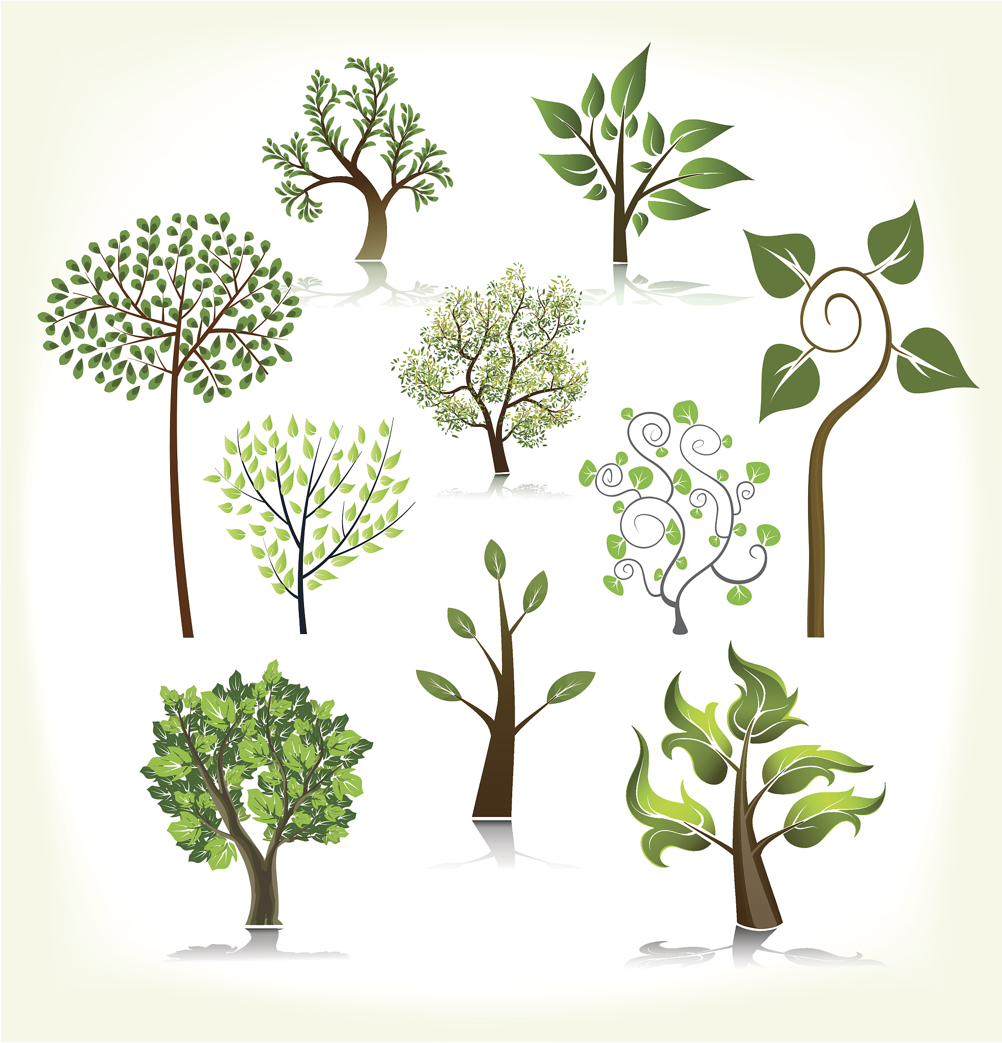 green trees