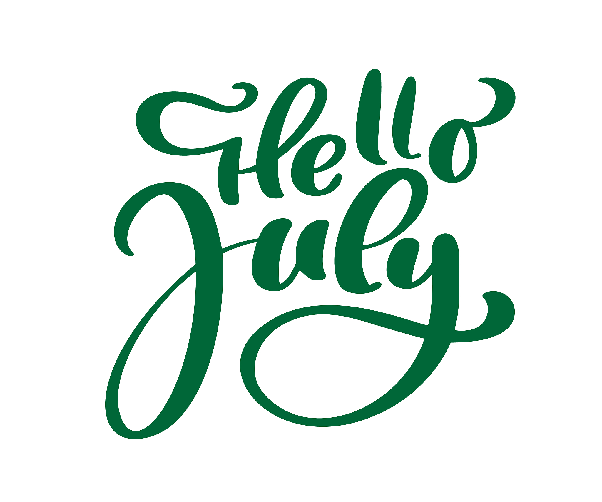 hello july lettering print vector text. summer minimalistic illu