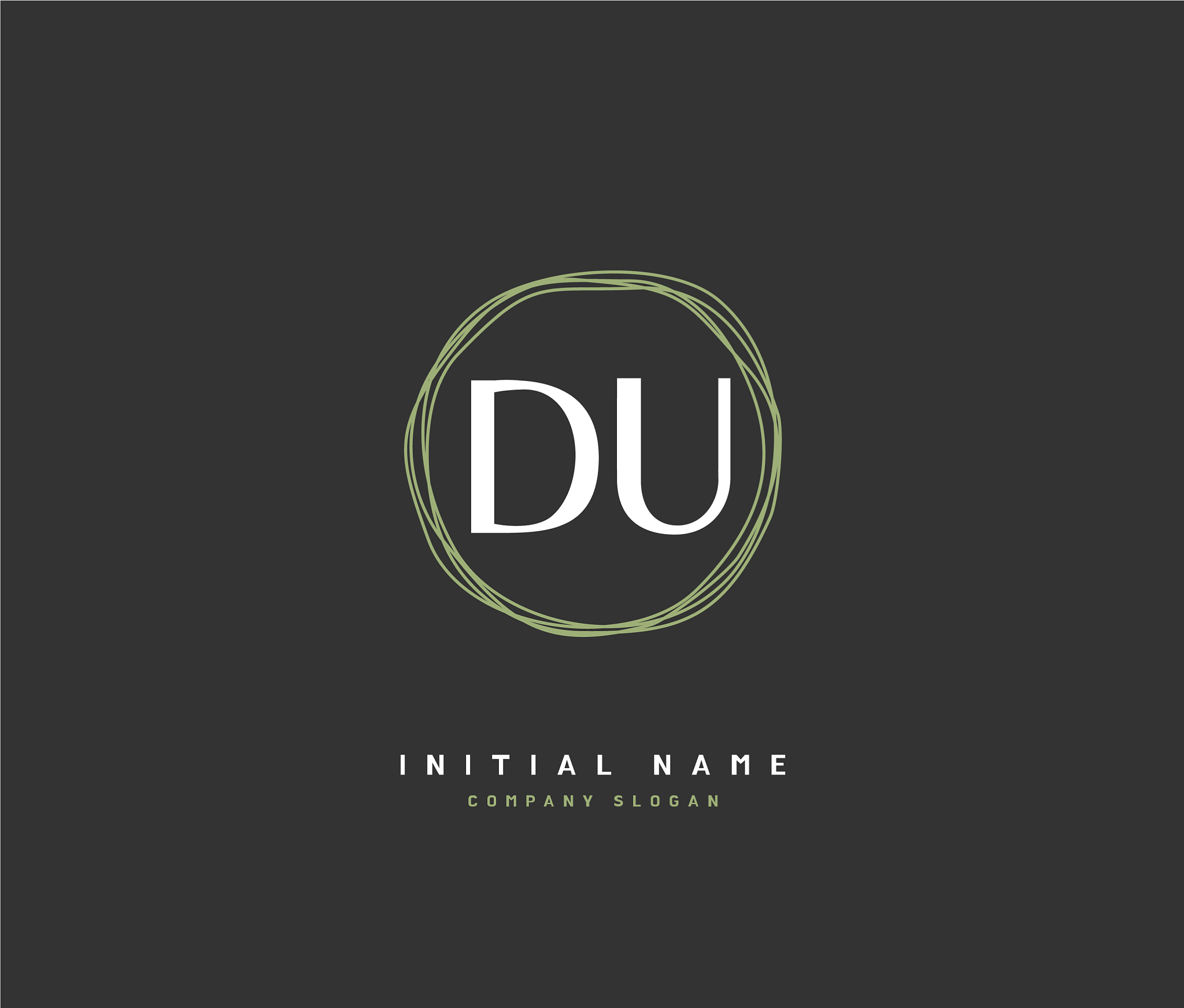 d u du beauty initial logo handwriting logo of
