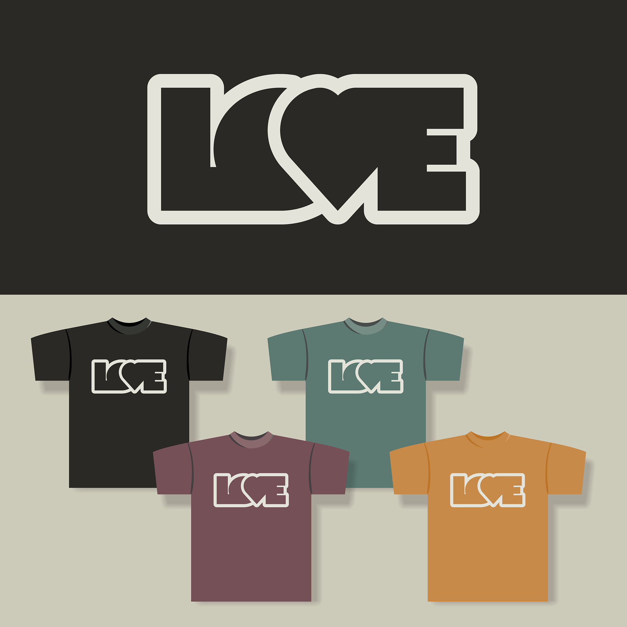 t-shirt print designs with love label