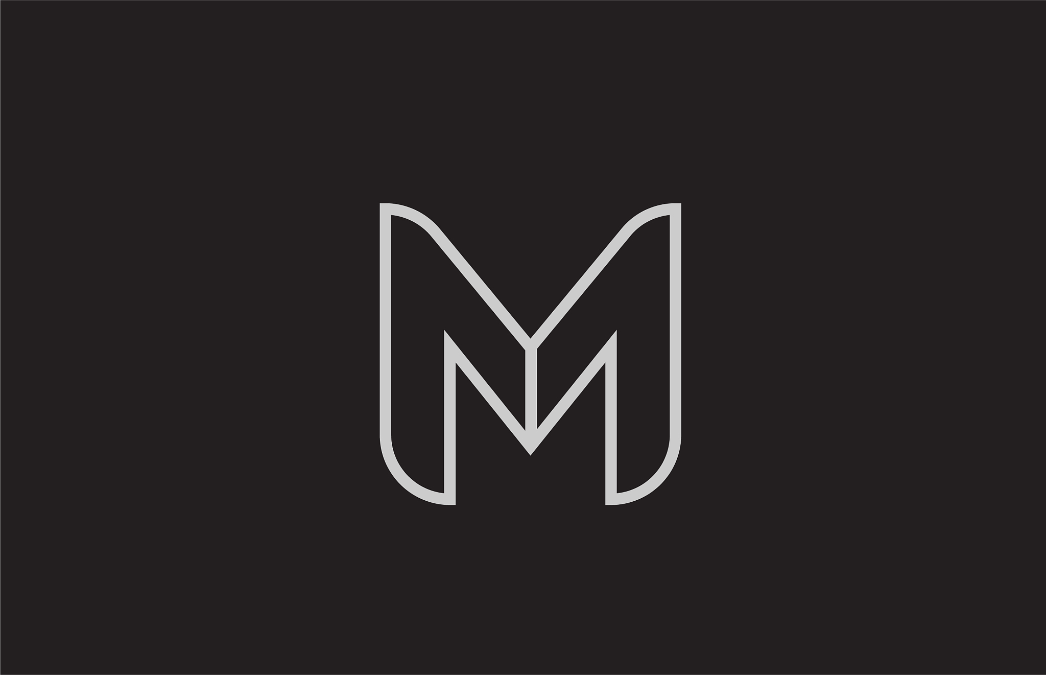 black and white alphabet letter m logo icon design