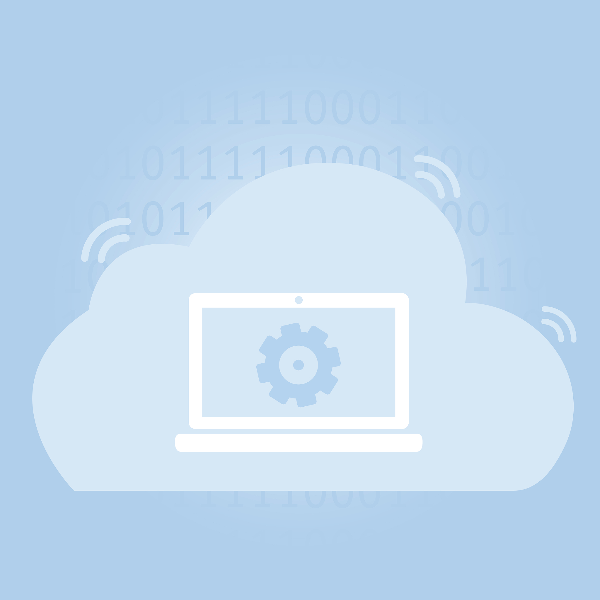 cloud computing with gear icon