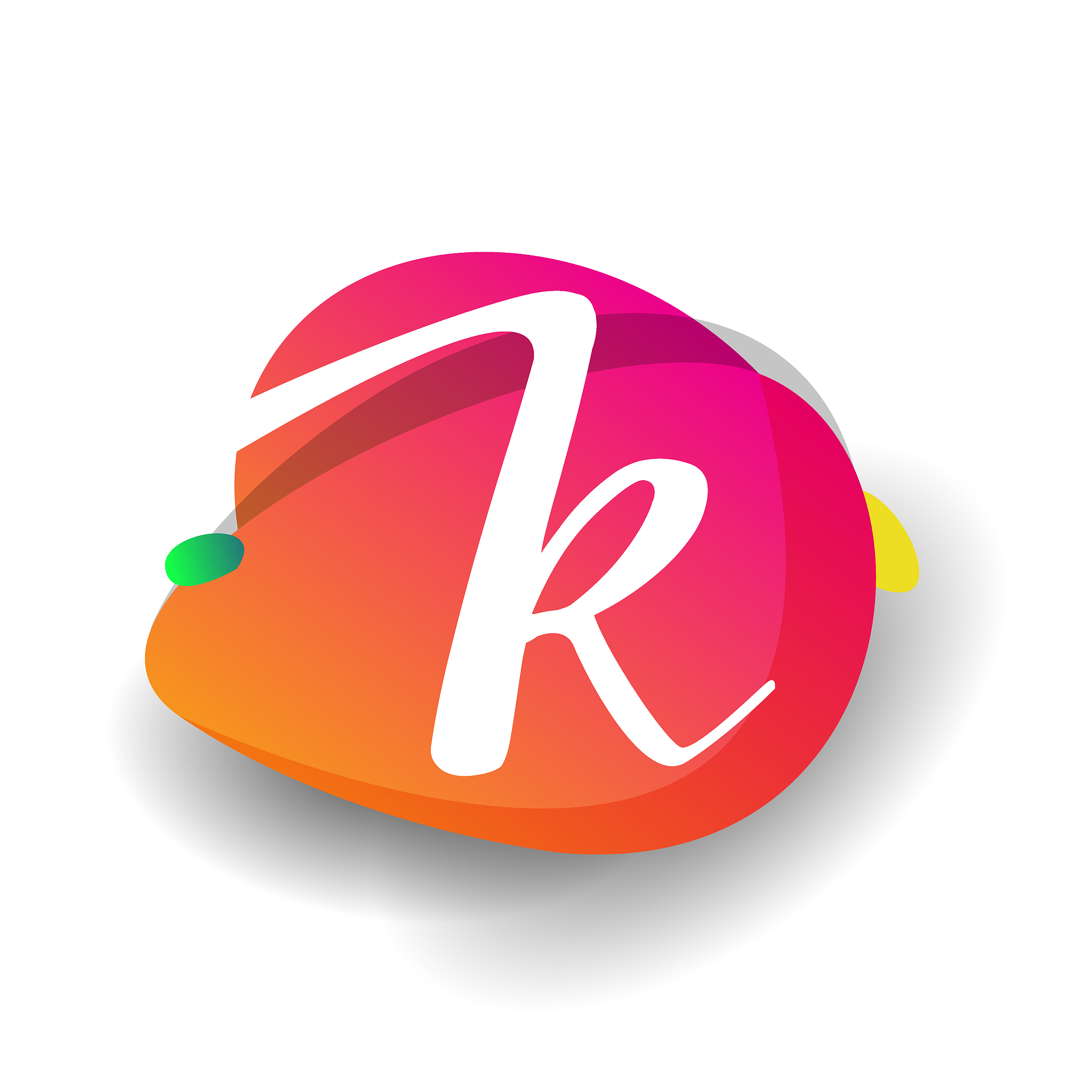 icon button with colorful splash and alphabet