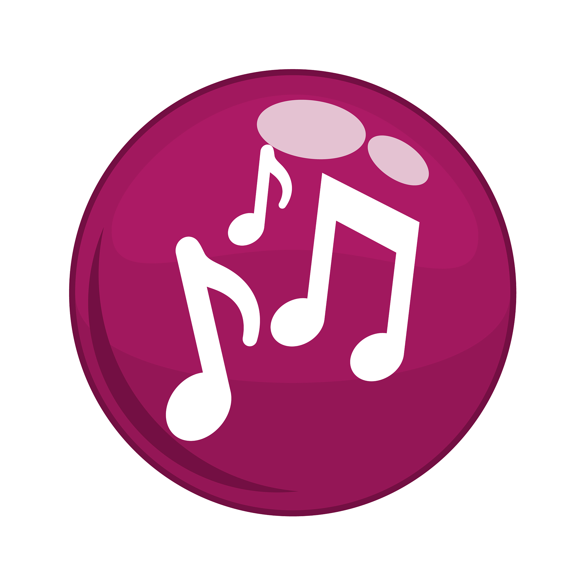 music notes button icon