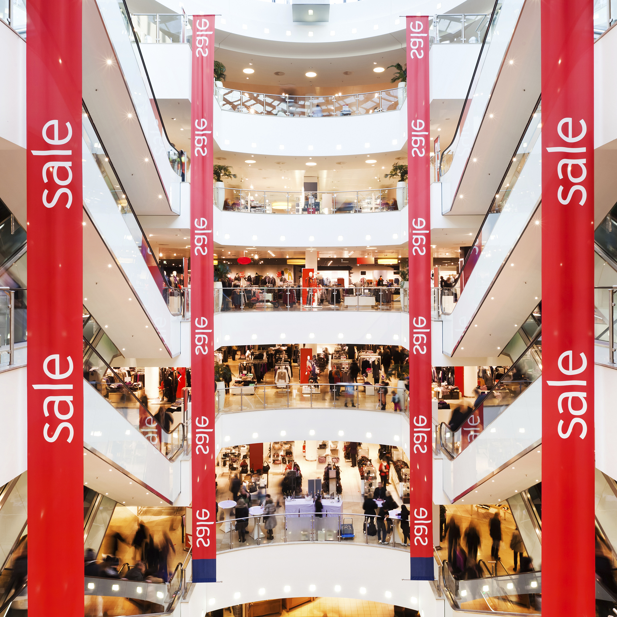 sale banner in mall