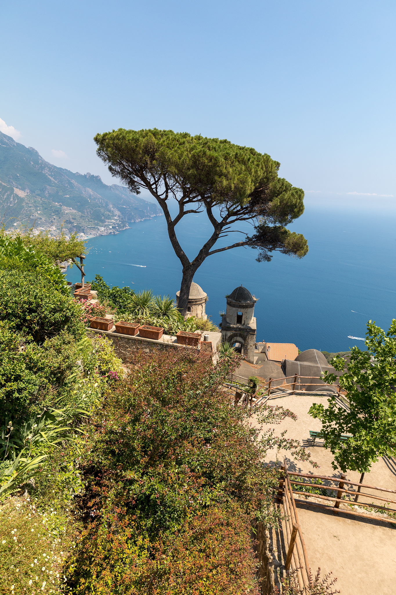 view over gulf of salerno from villa rufolo, ravello, campania, 