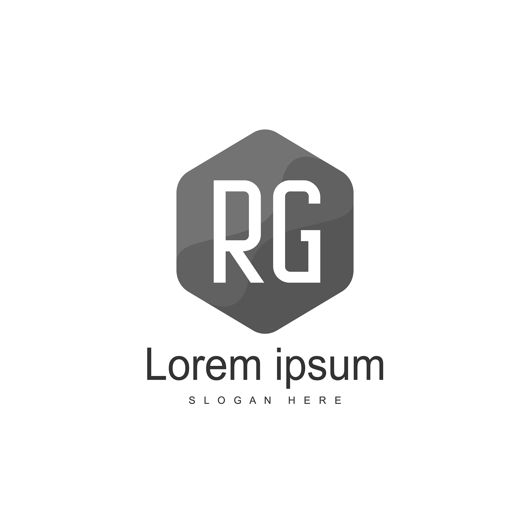 rg logo template design initial letter logo design