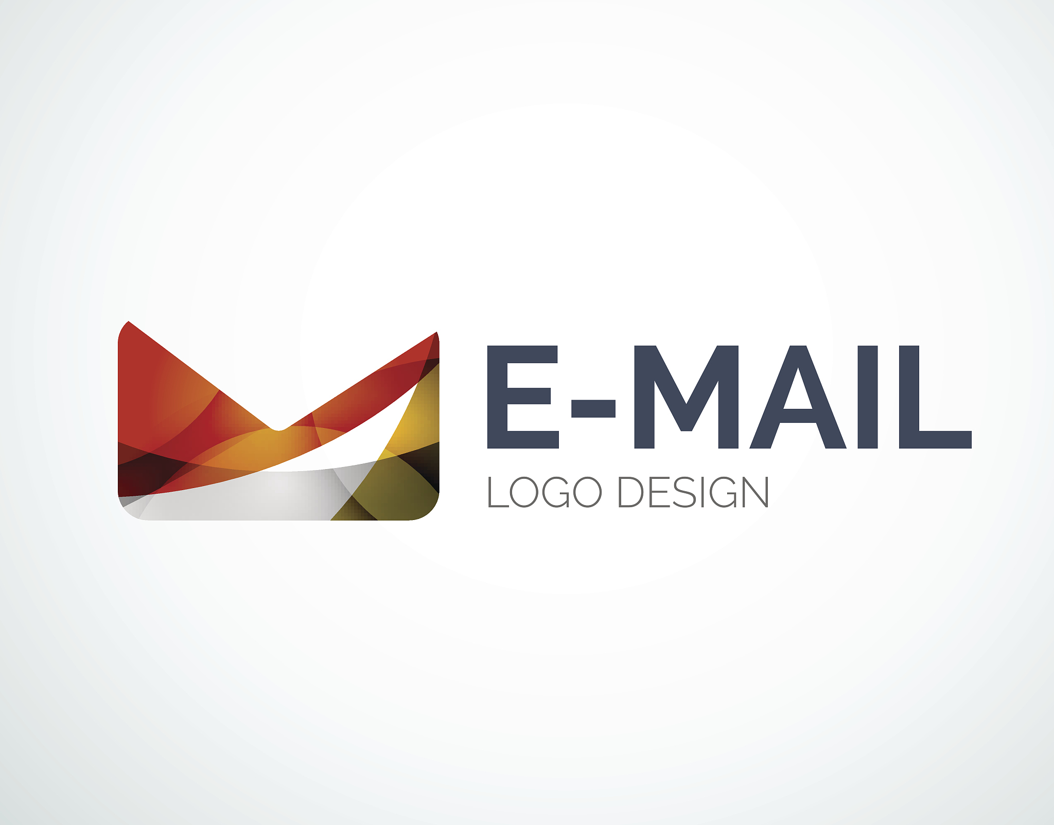 email icon design made of color pieces