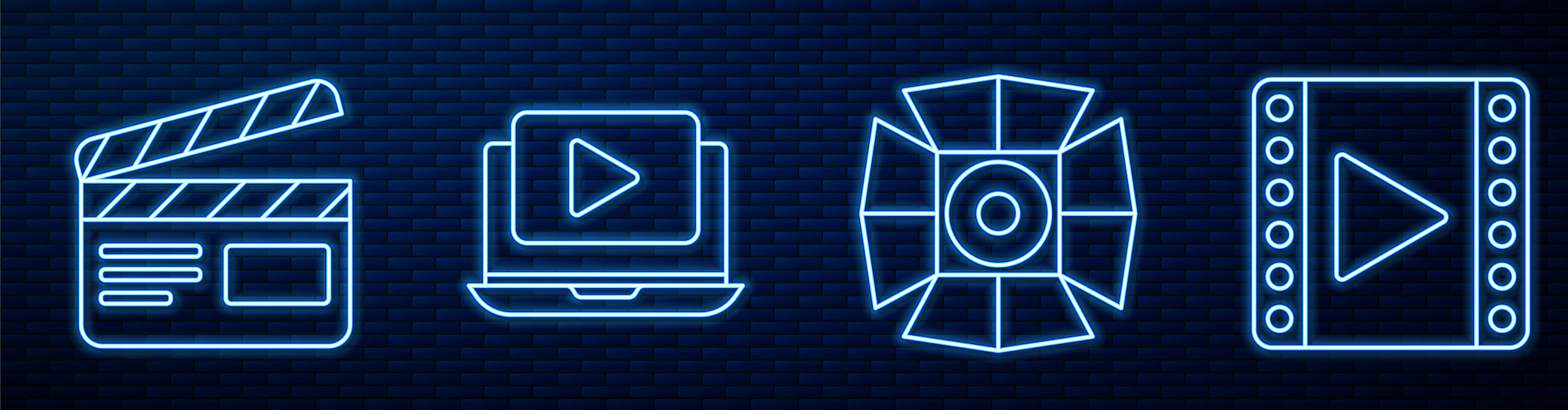 set line movie spotlight, movie clapper, online play video and p