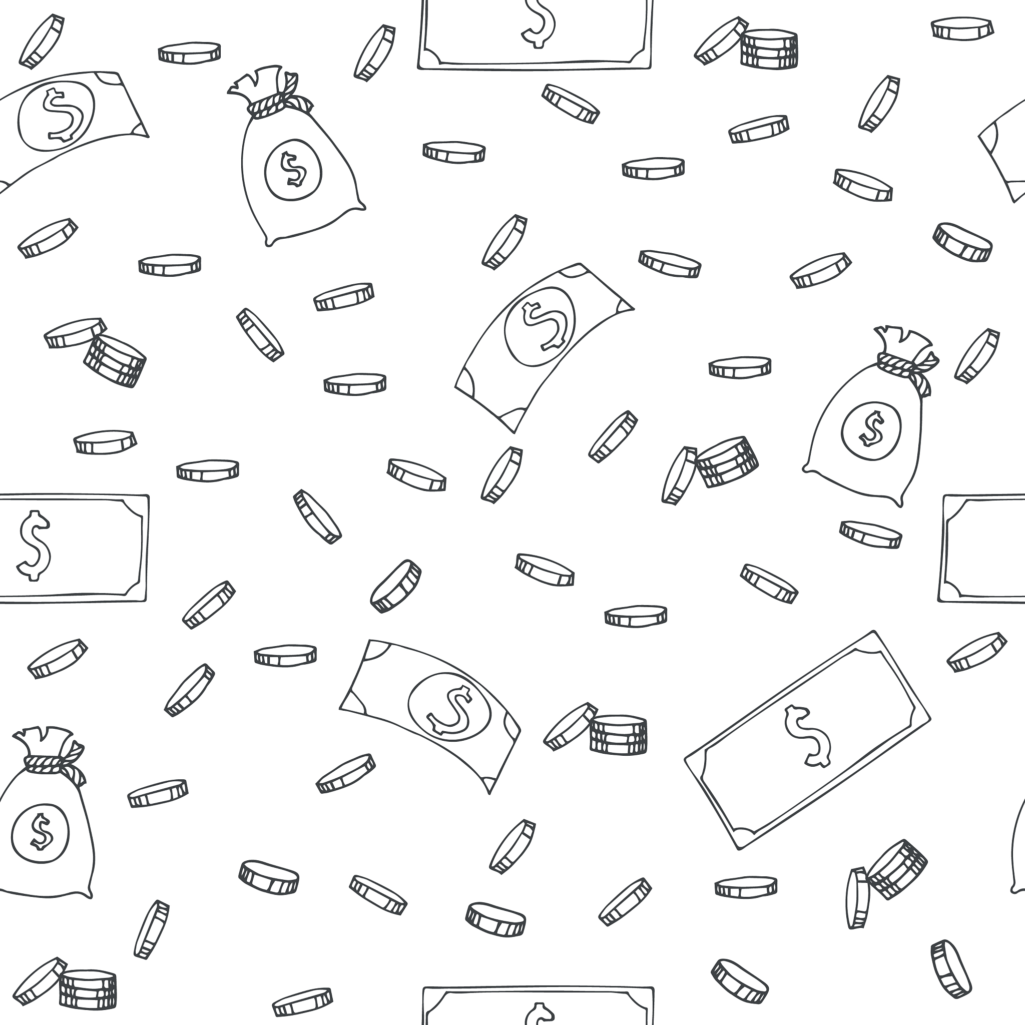 seamless pattern with money