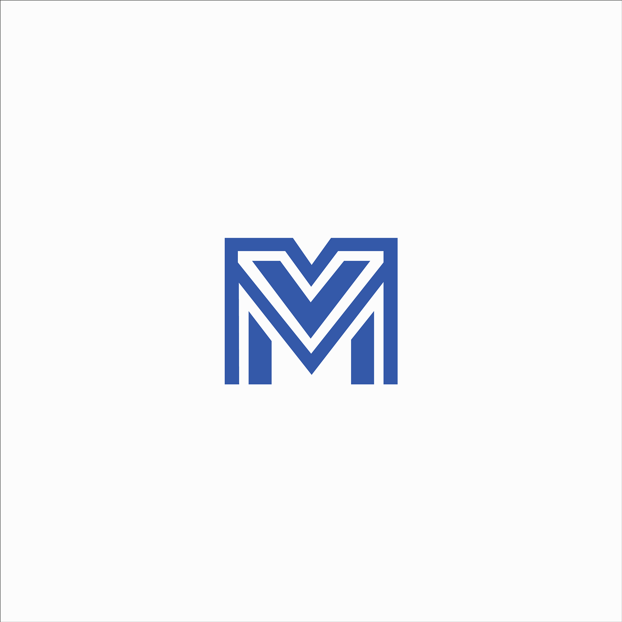 initial letter mv or vm logo design template