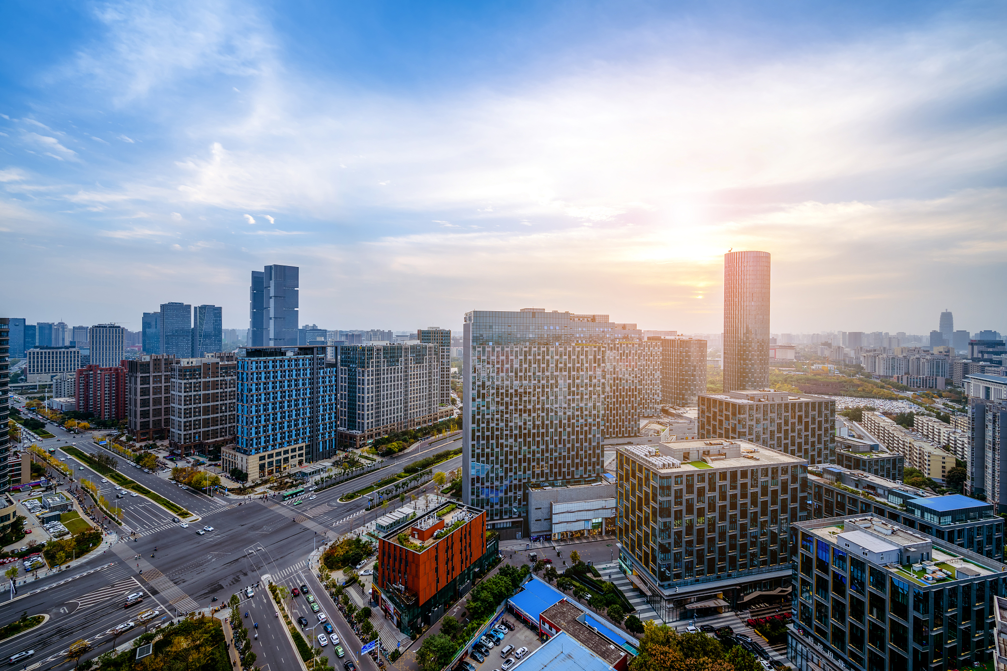 中国河南郑州商务区城市风光