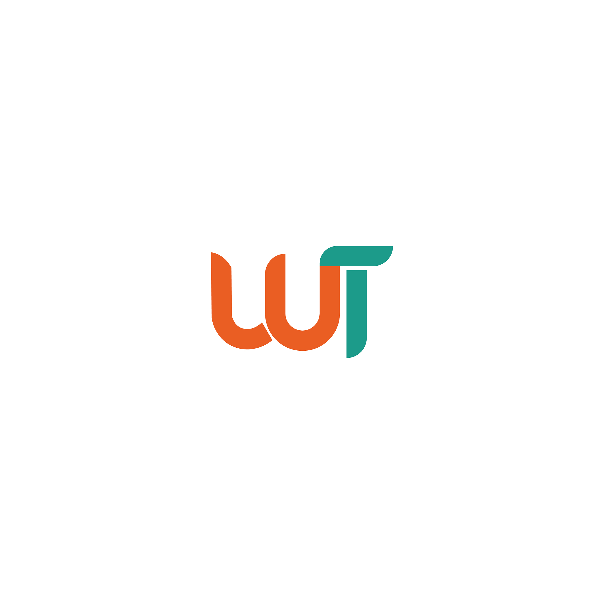 initial letter wt or tw logo design template