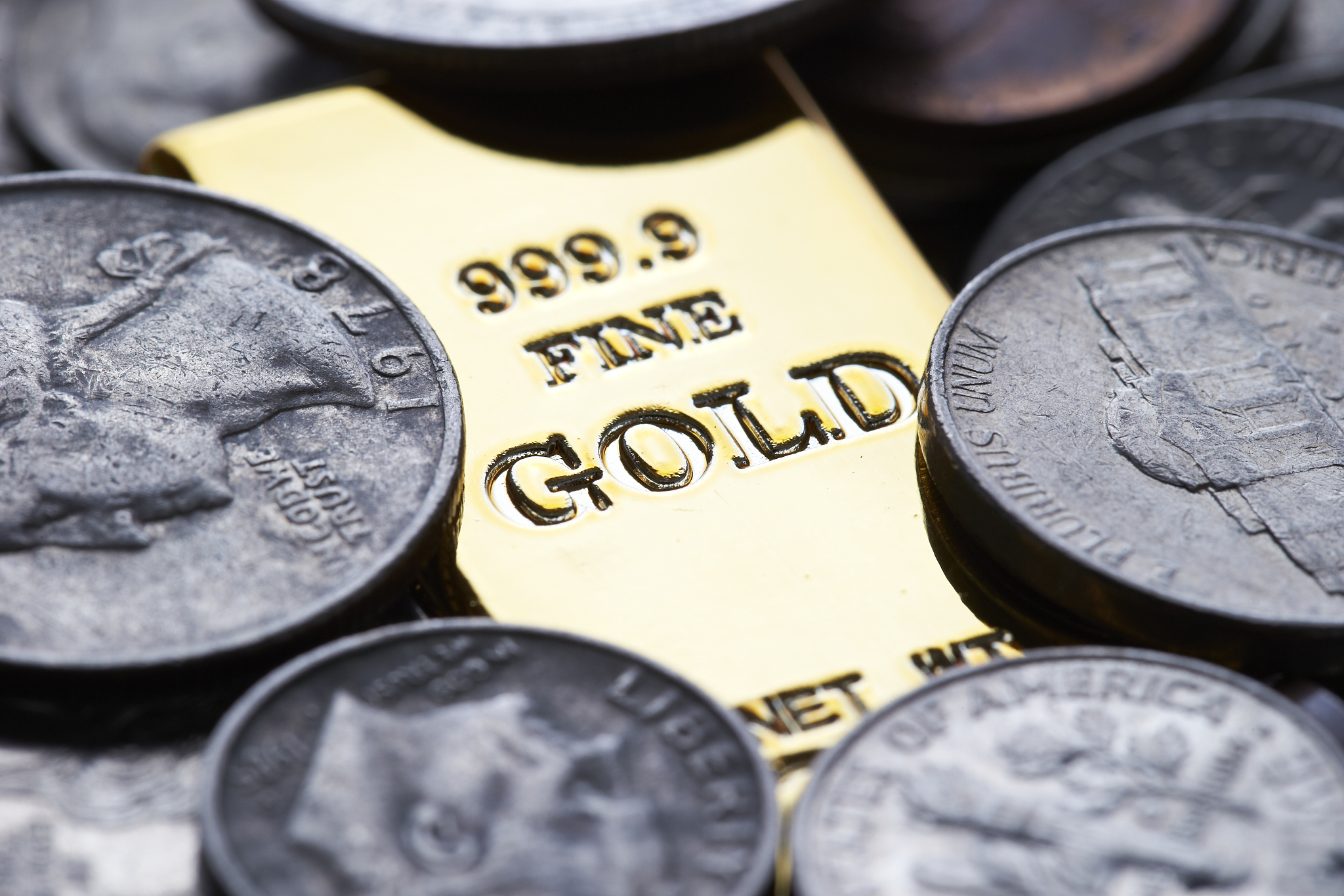 gold bar in coins