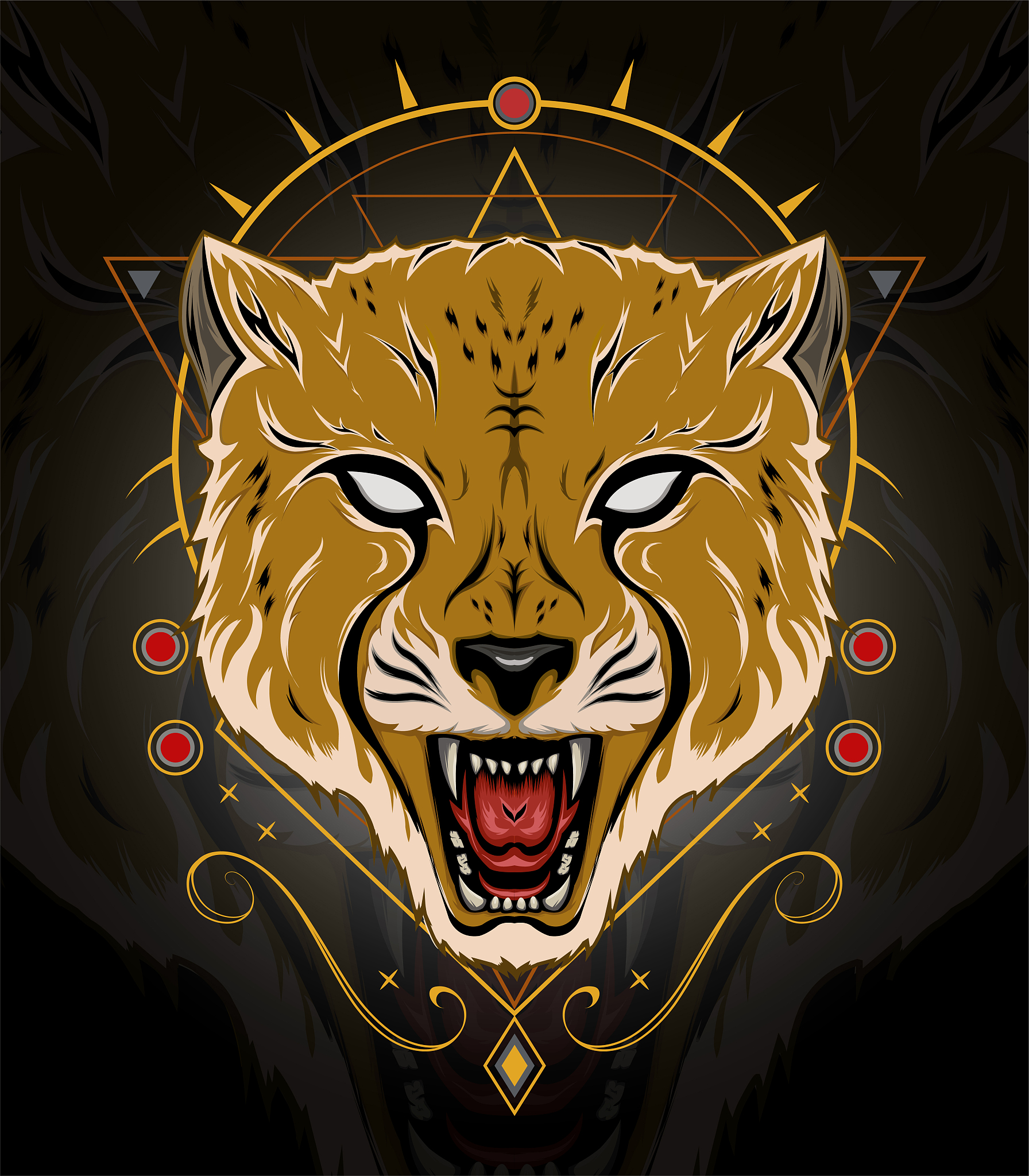 angry cheetah vector art. cheetah illustration design for logo, 