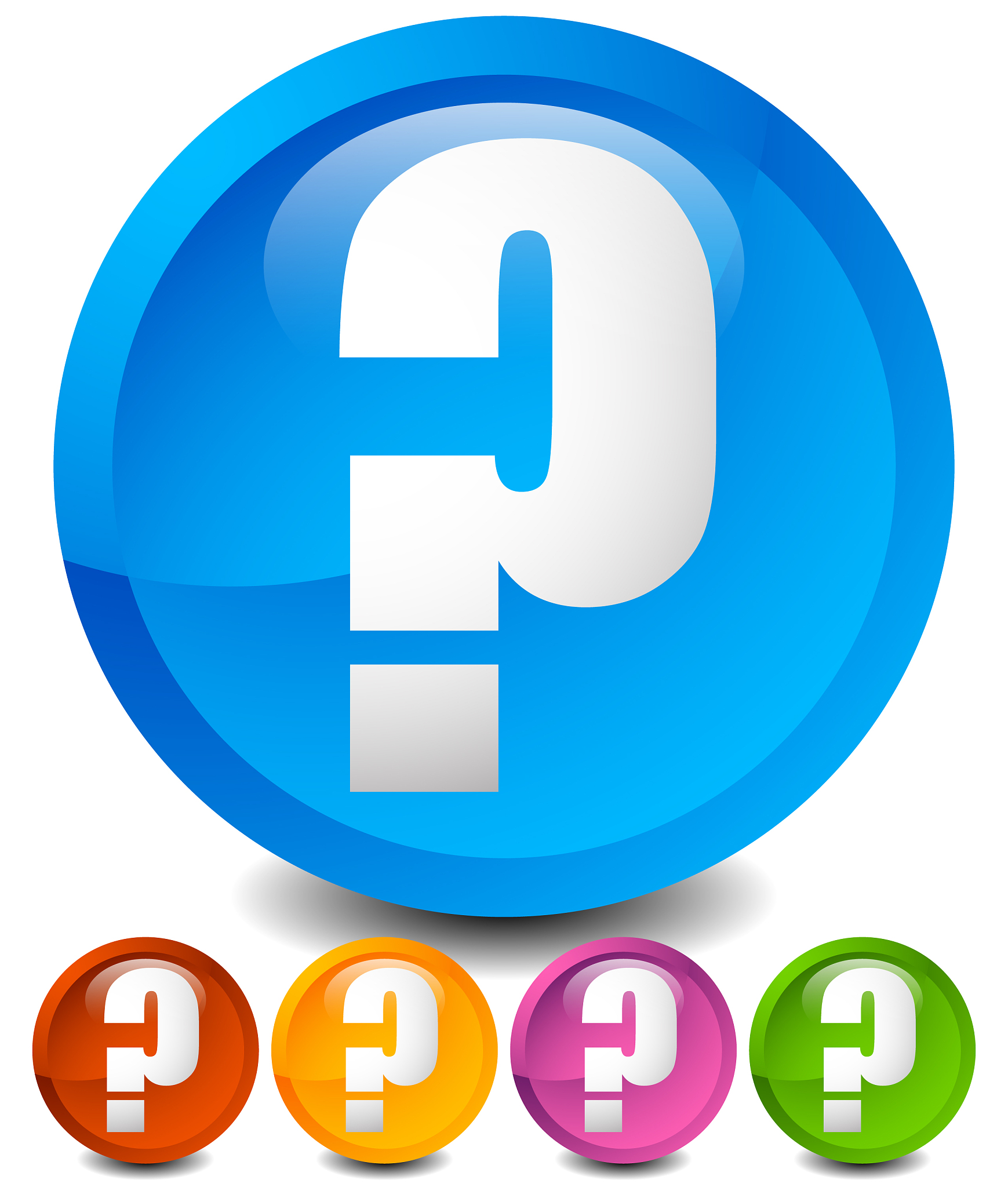 icon with question mark in 5 color questions