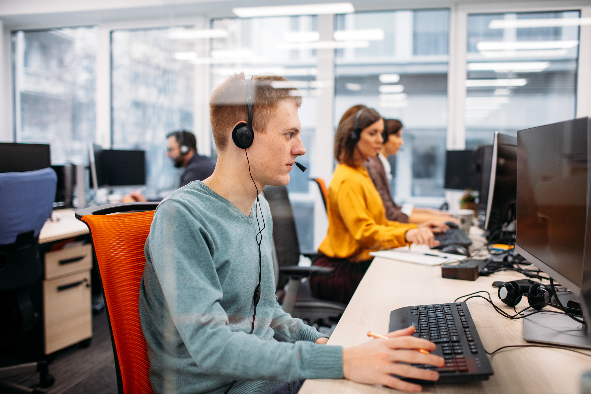 call center workers