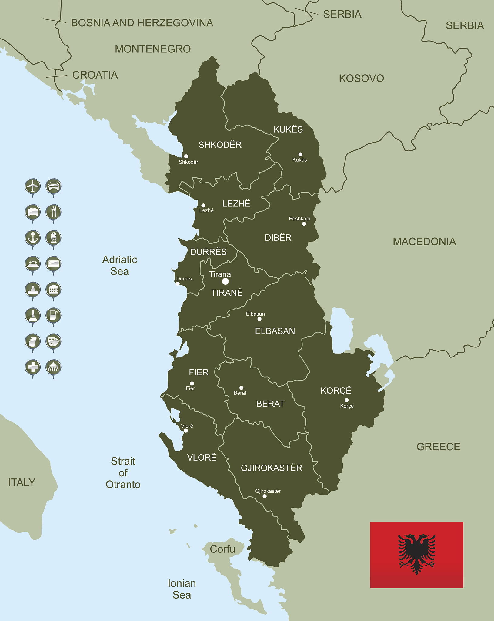 map of albania
