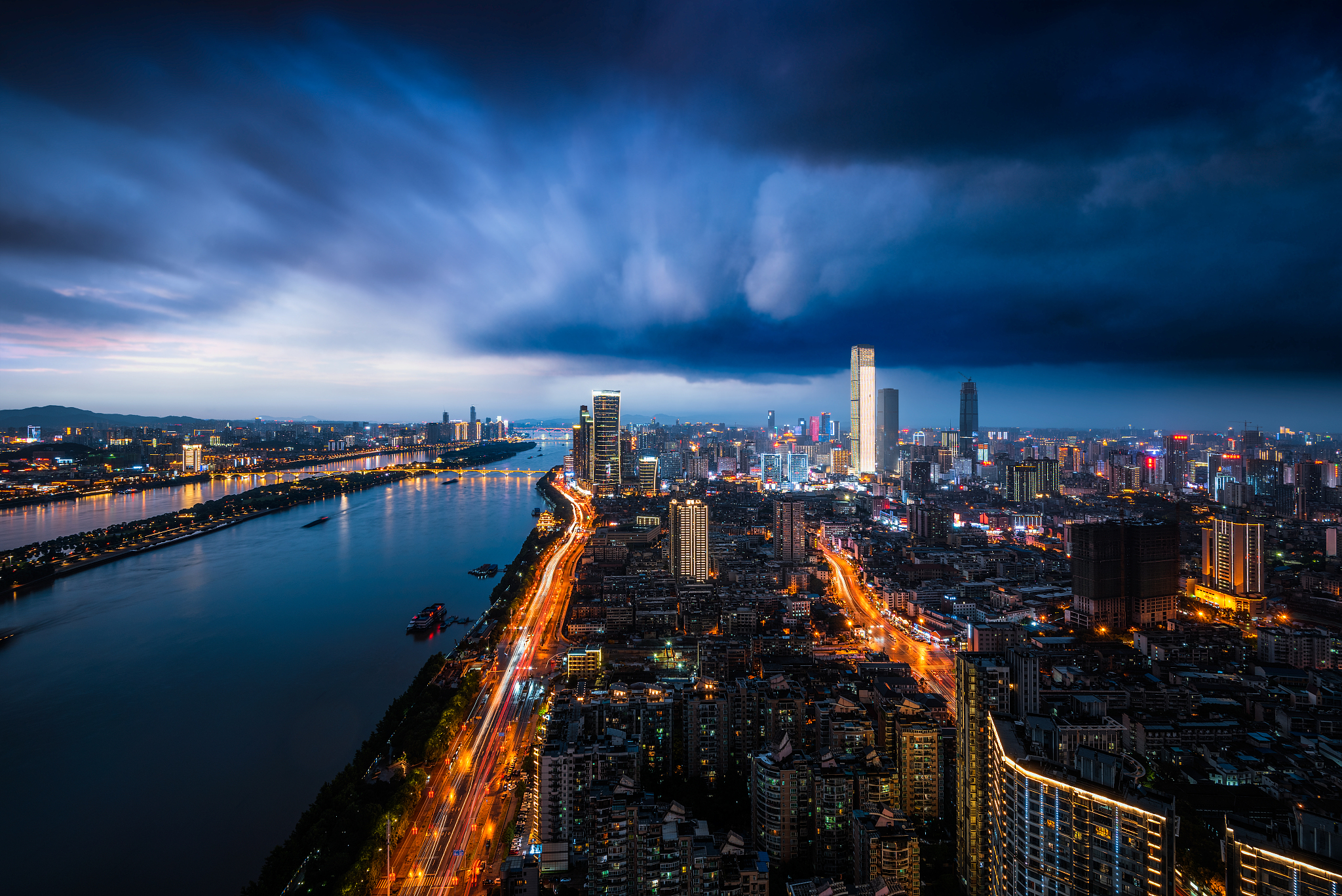 长沙城市风光城市天际线