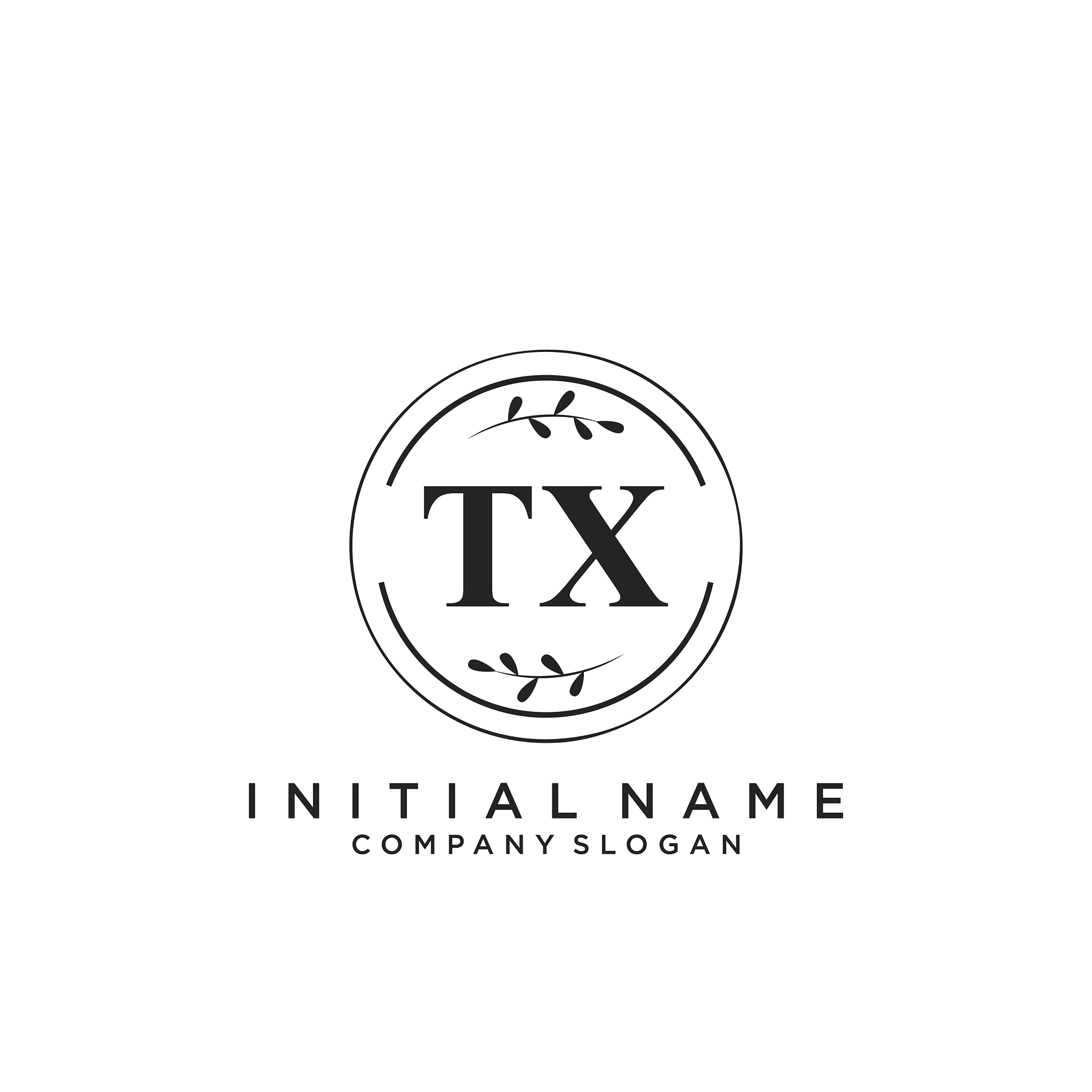 tx initial handwriting logo design