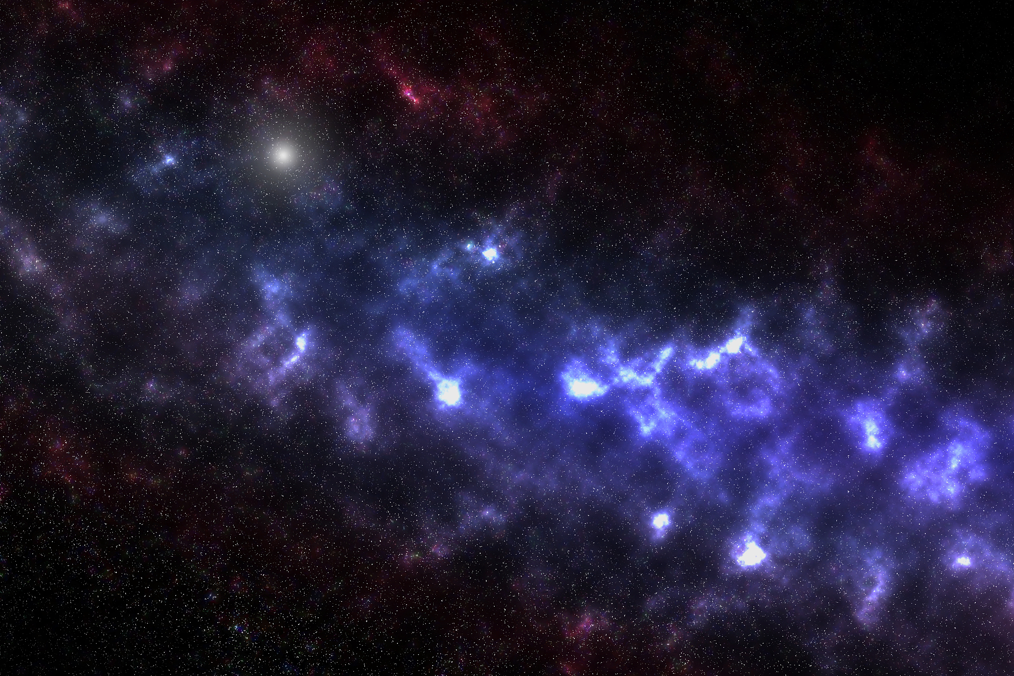 space background with a white stars. color galaxy with a star