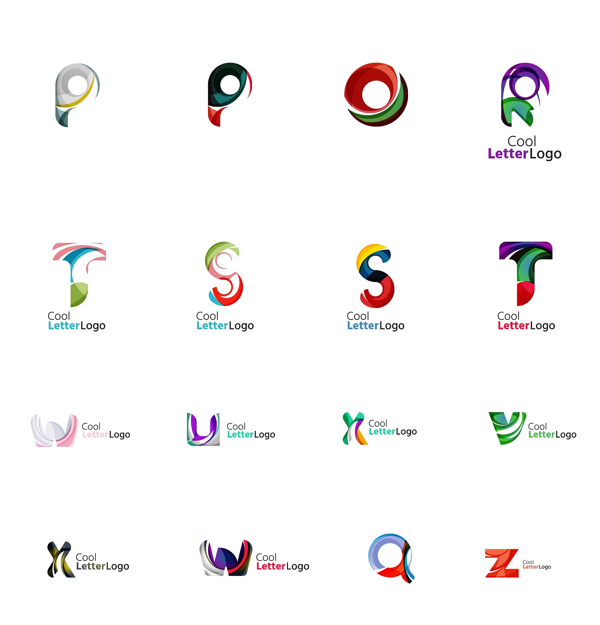 set of universal company logo ideas business icon