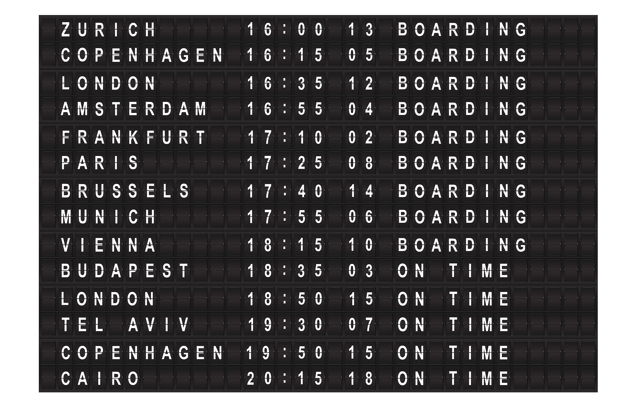 airport timetable