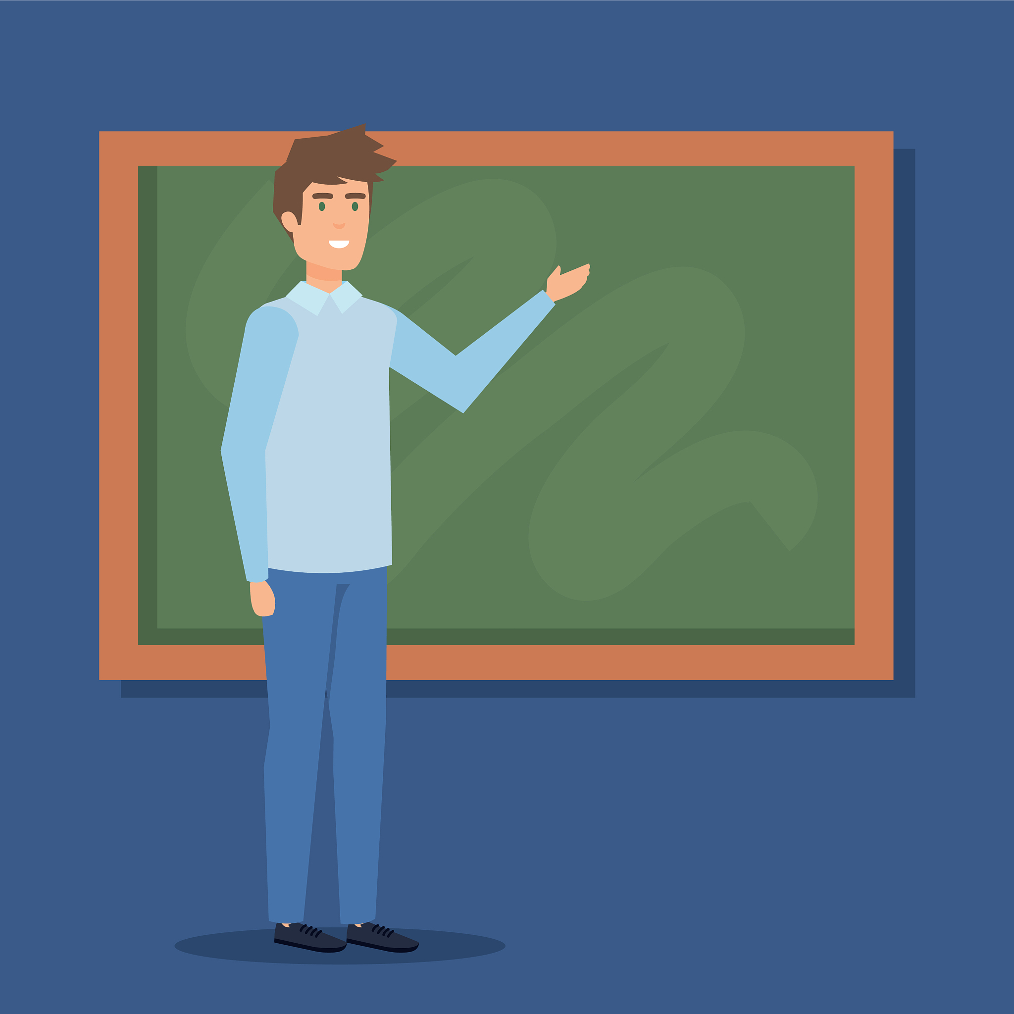 teacher with blackboard design