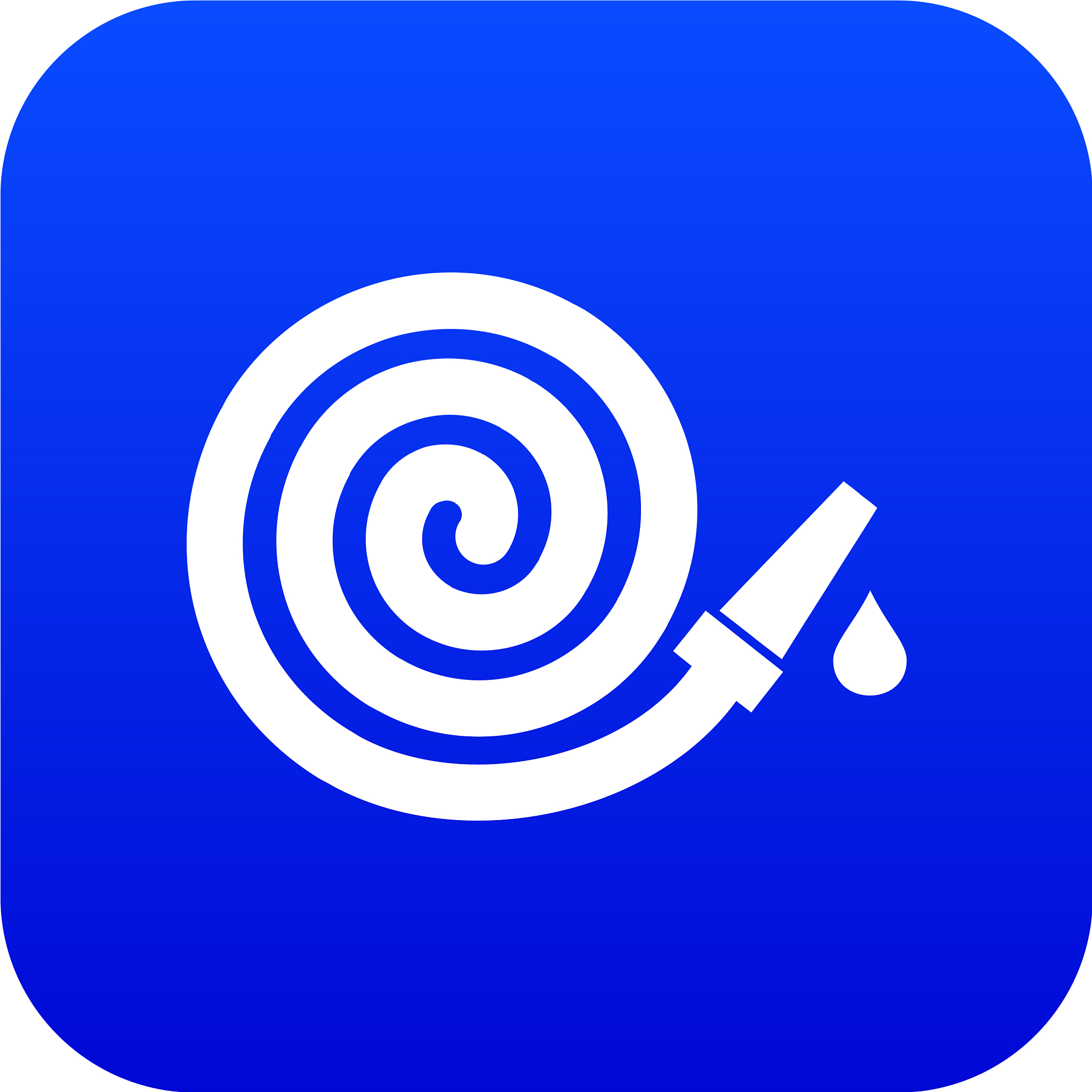 garden hose icon digital blue