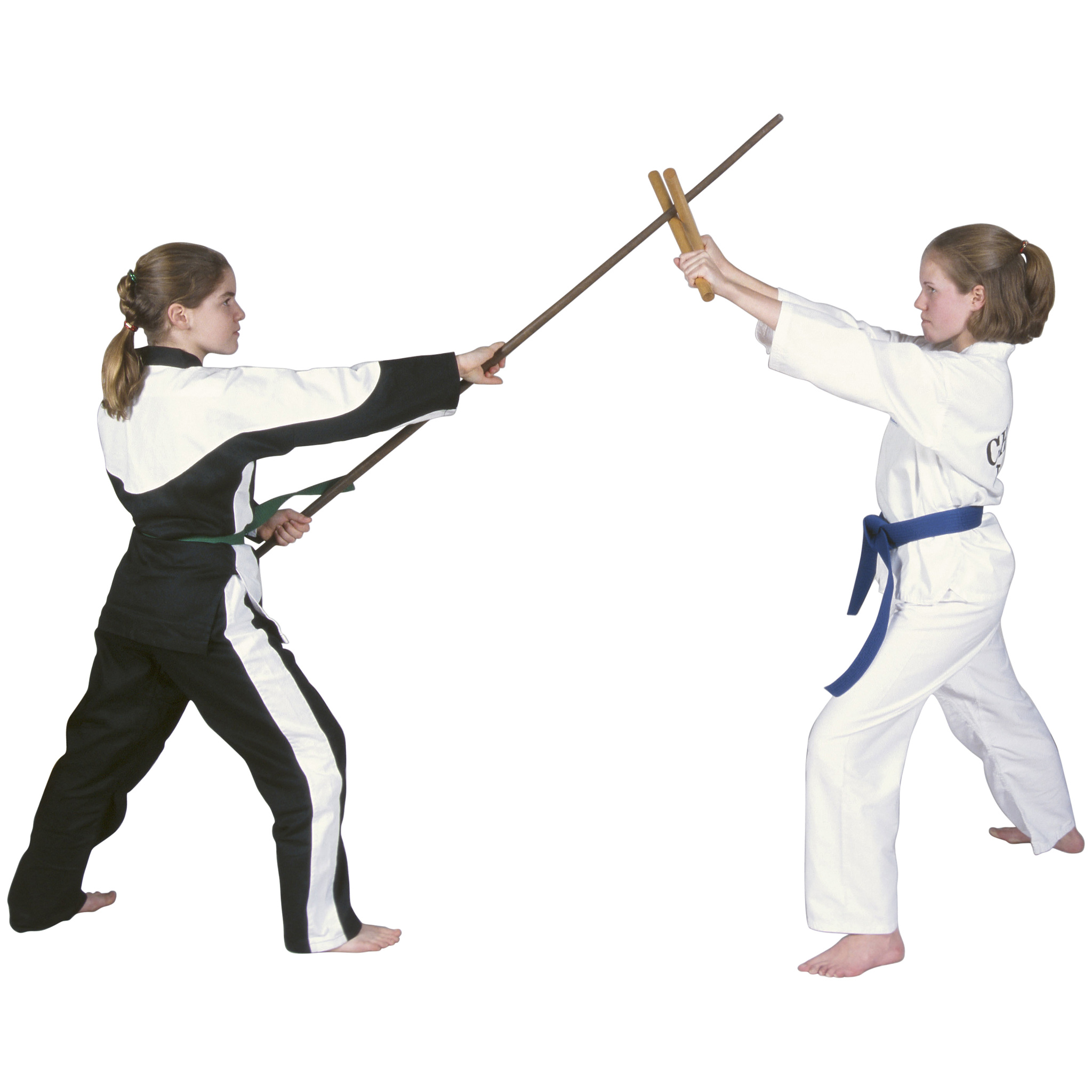 teenage girls doing martial arts