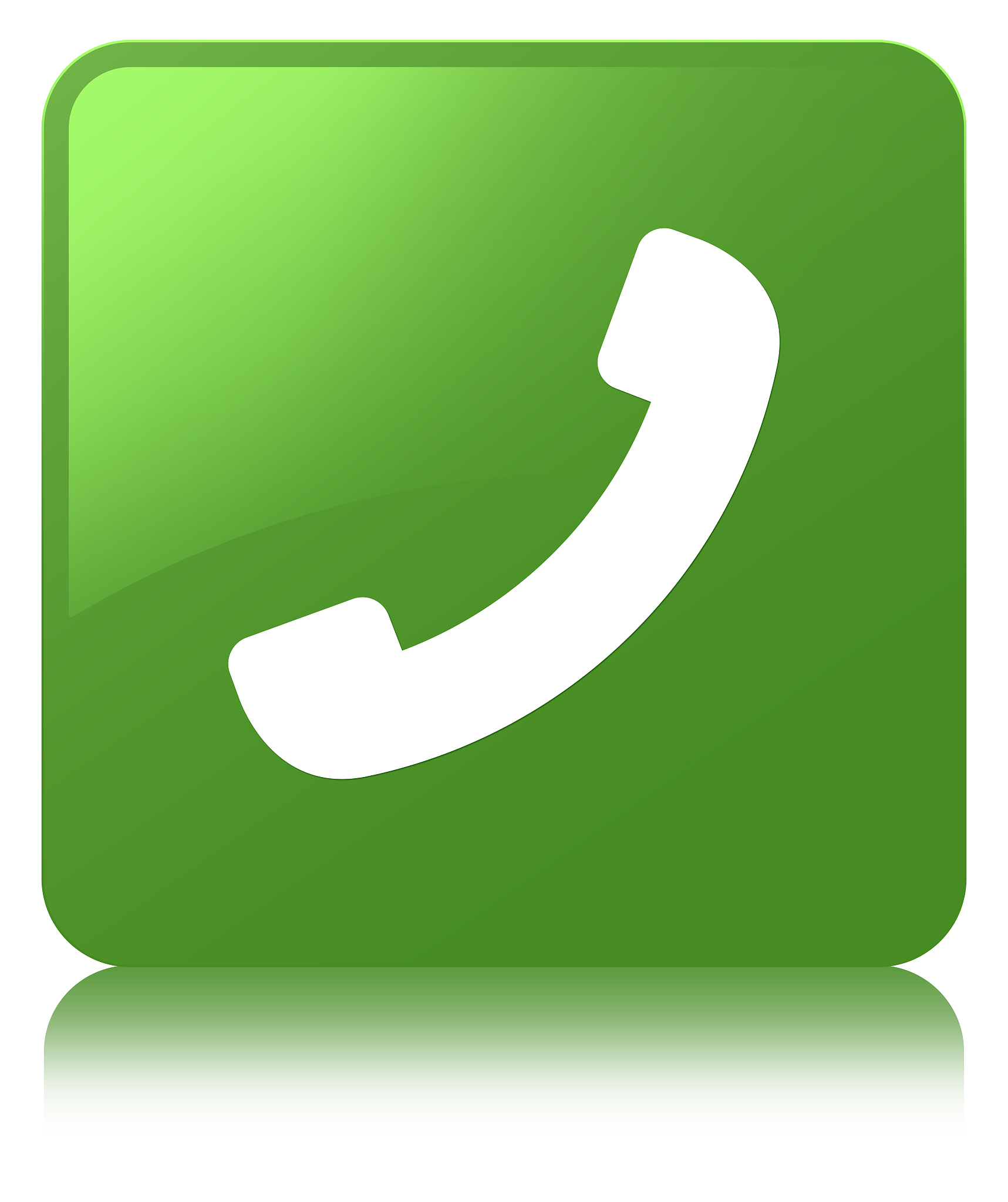phone icon soft green square button