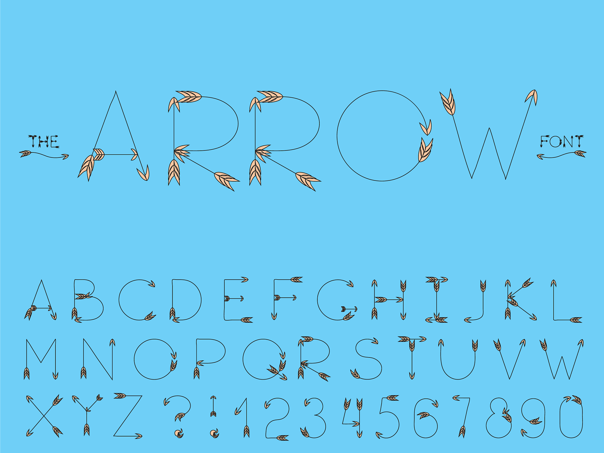set abstract font and alphabet