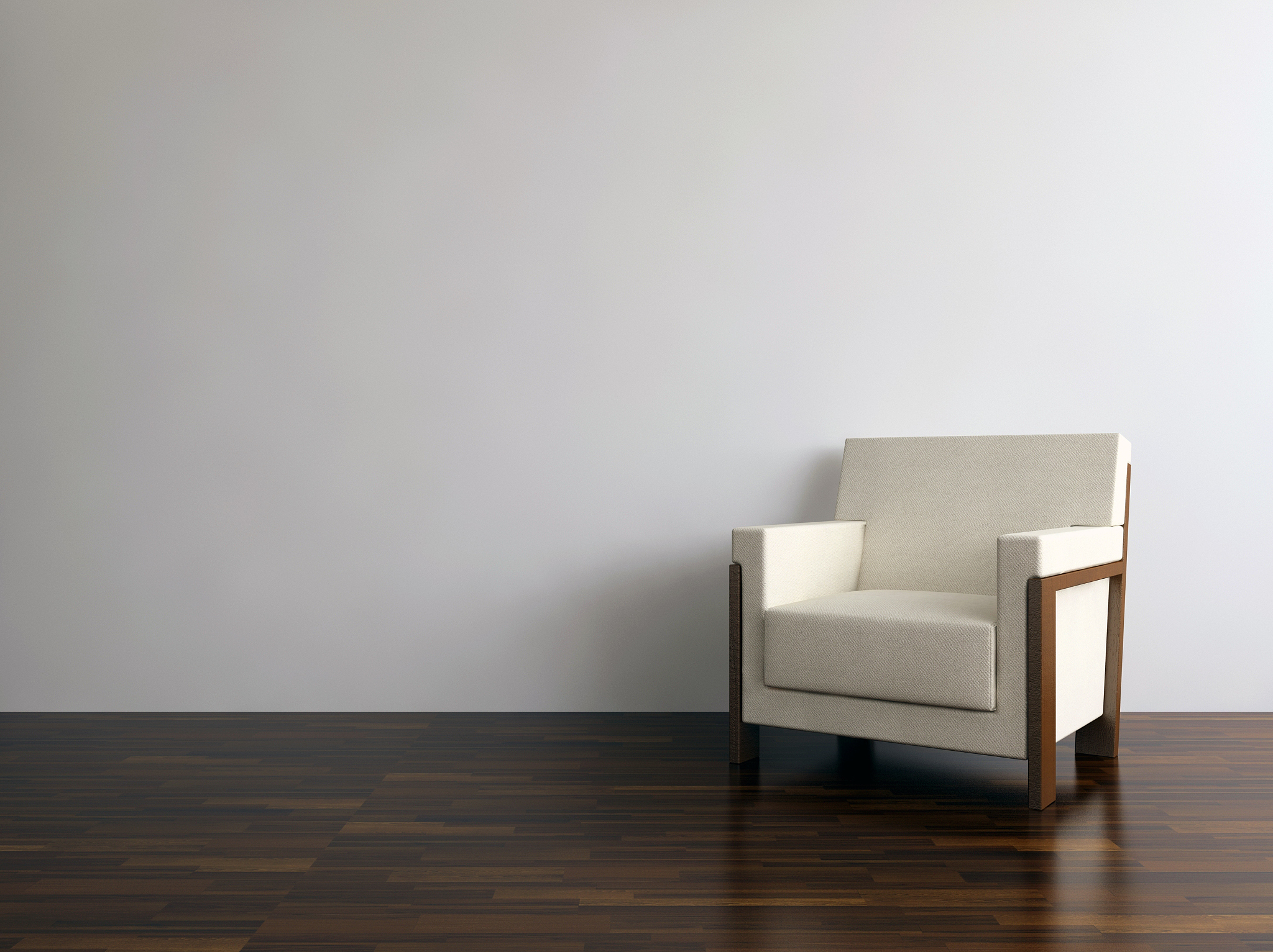 modern armchair to face a blank wall