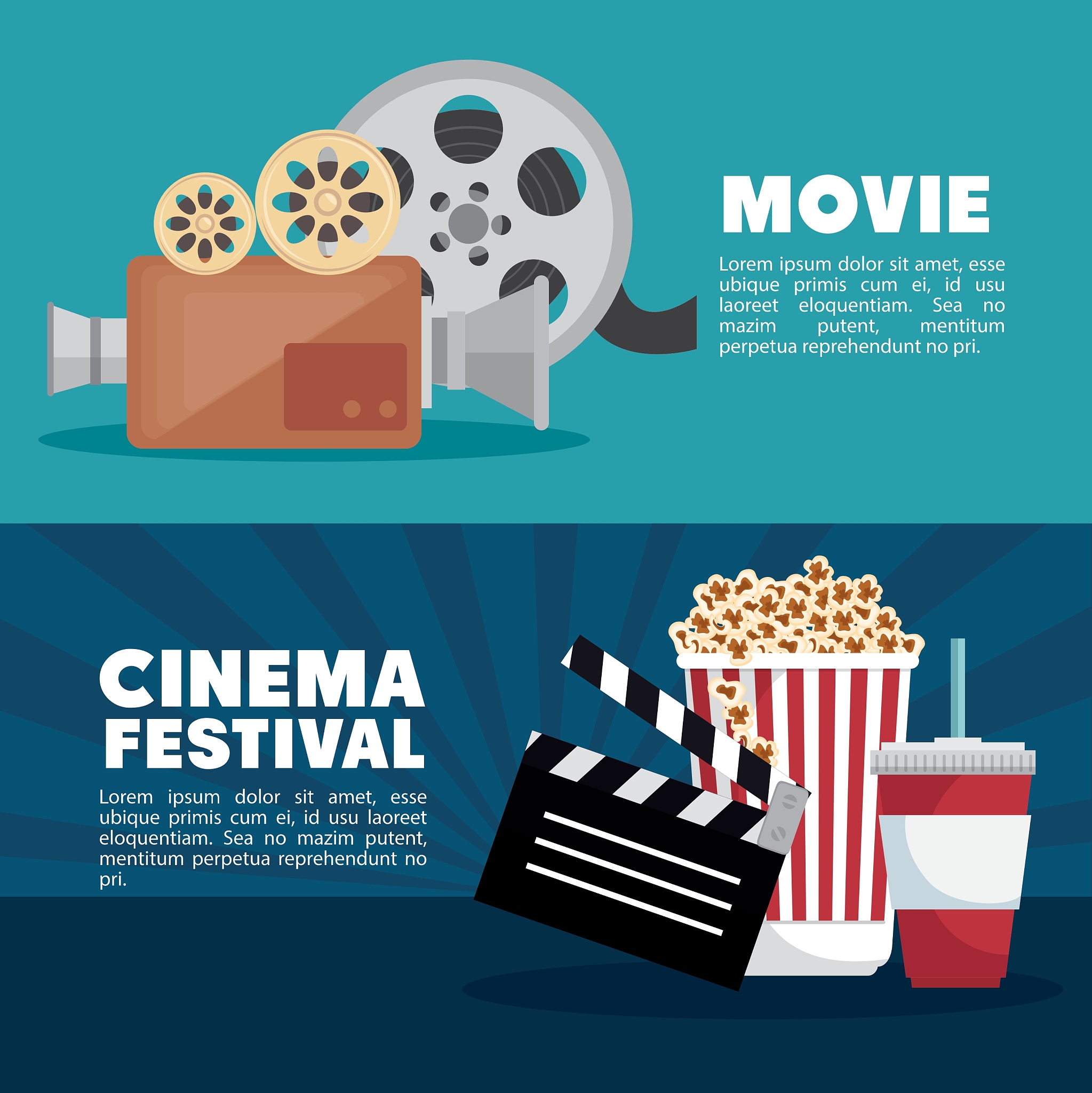 movie cinema festival banner info design
