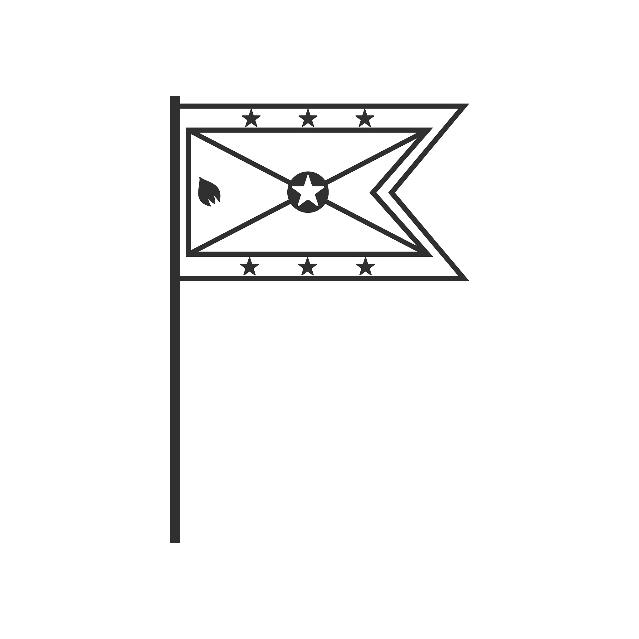 grenada flag icon in black outline flat design