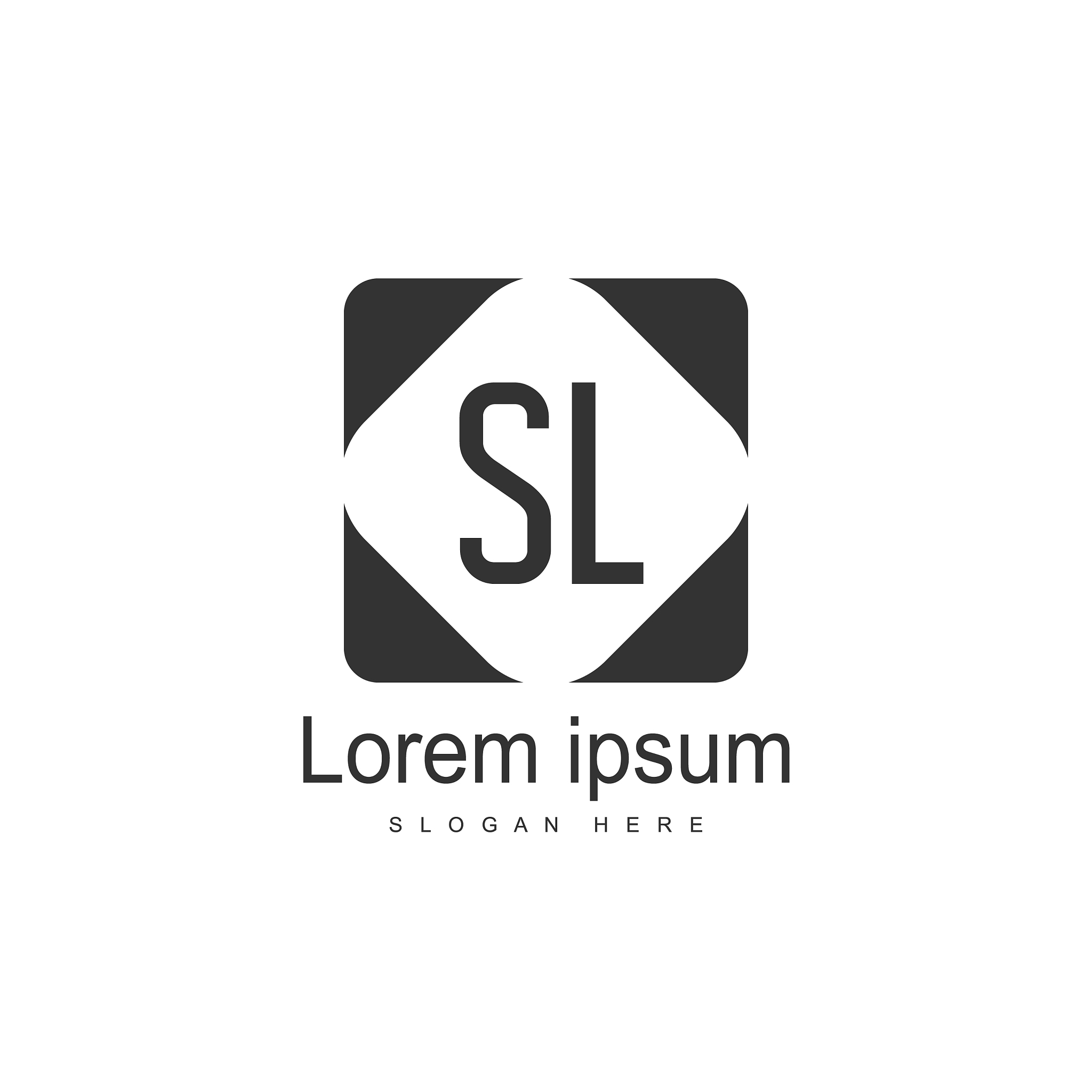 initial letter sl logo template design minimal