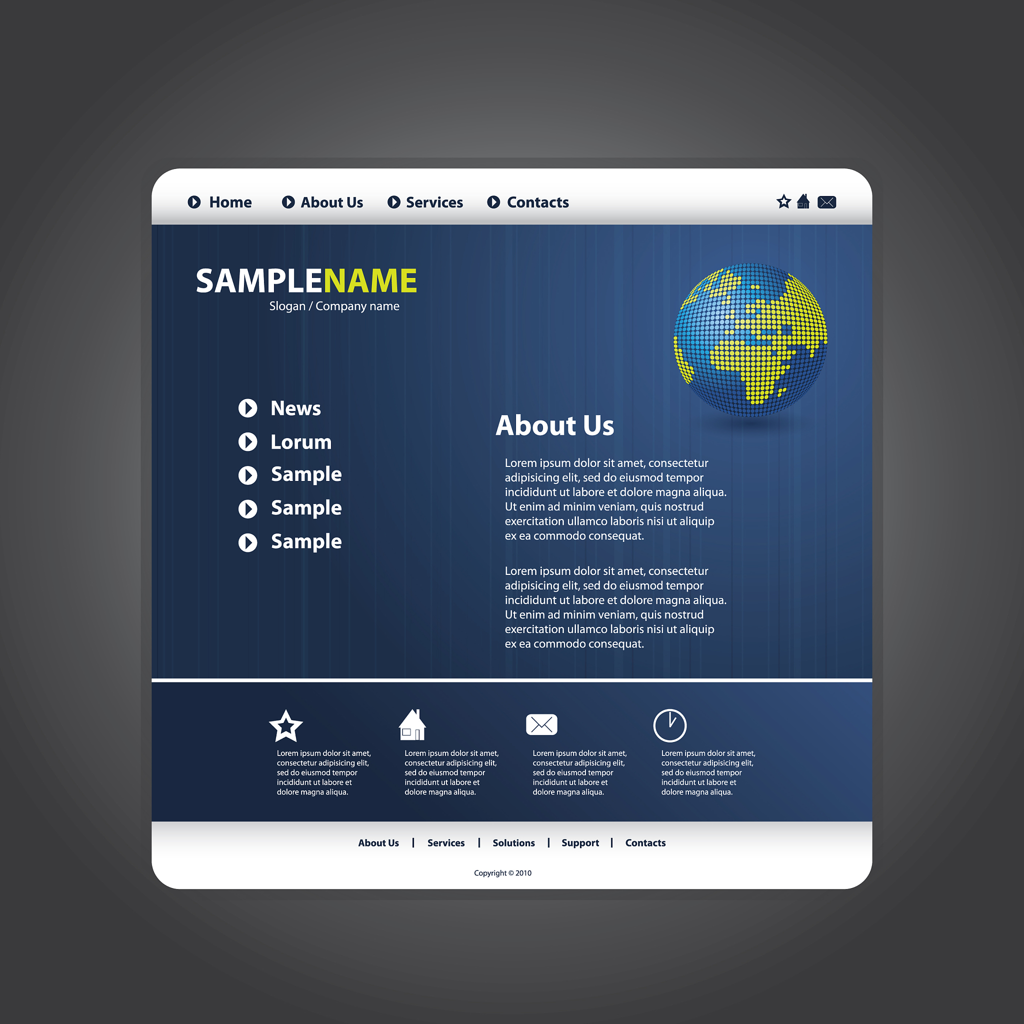 one page website template