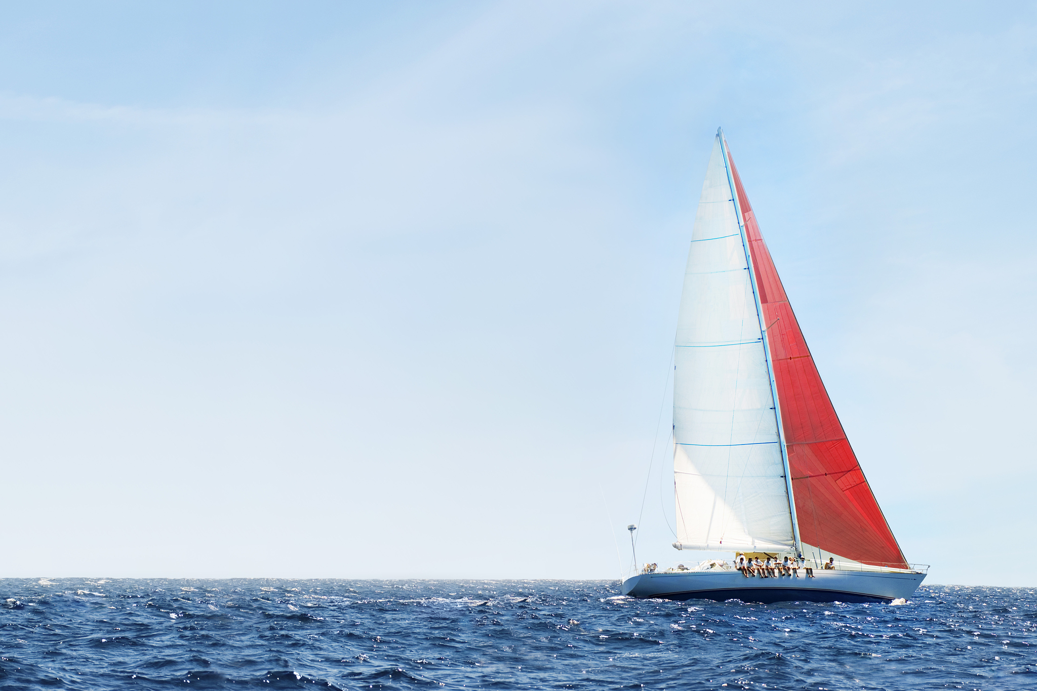 yacht on ocean