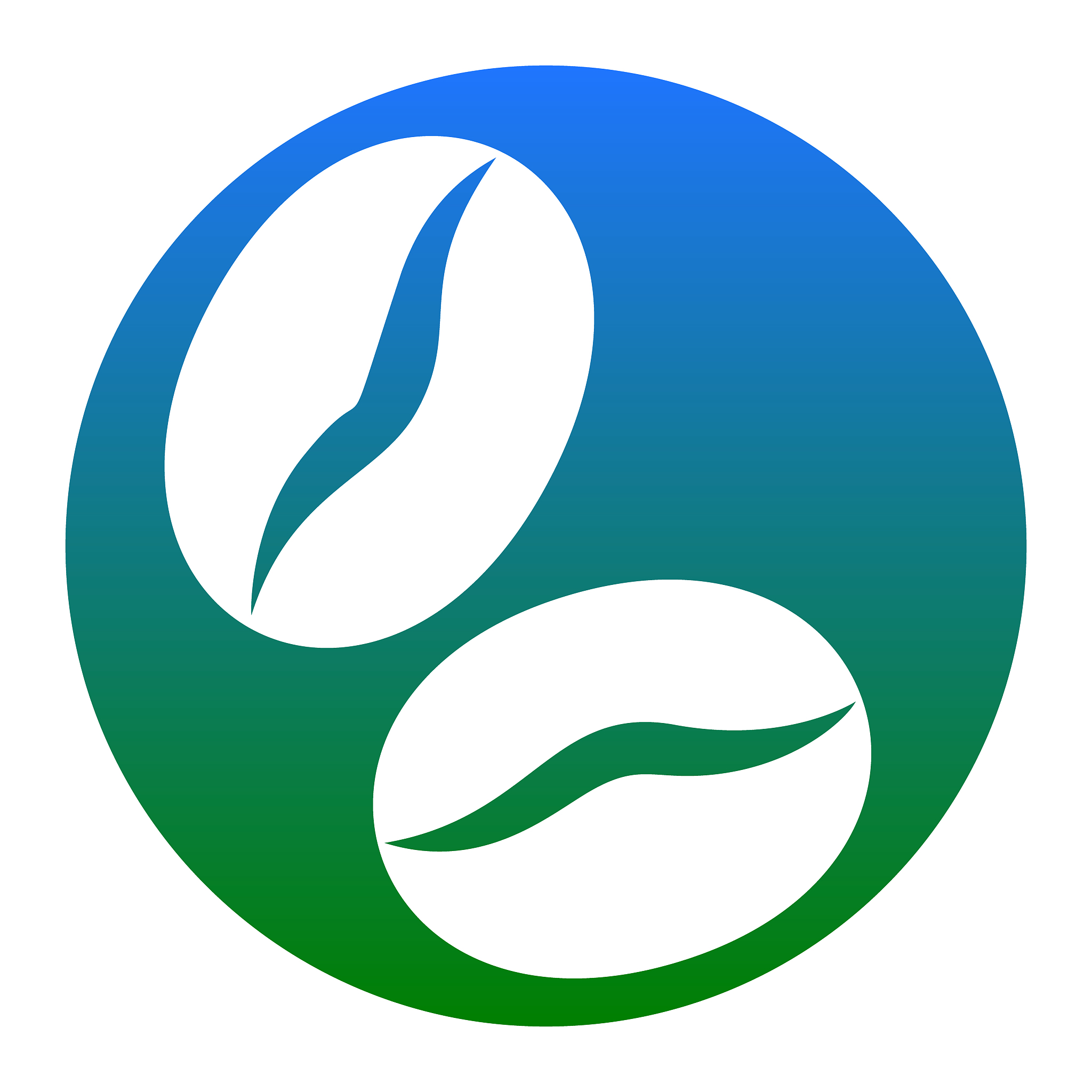 coffee beans sign white icon in bluish