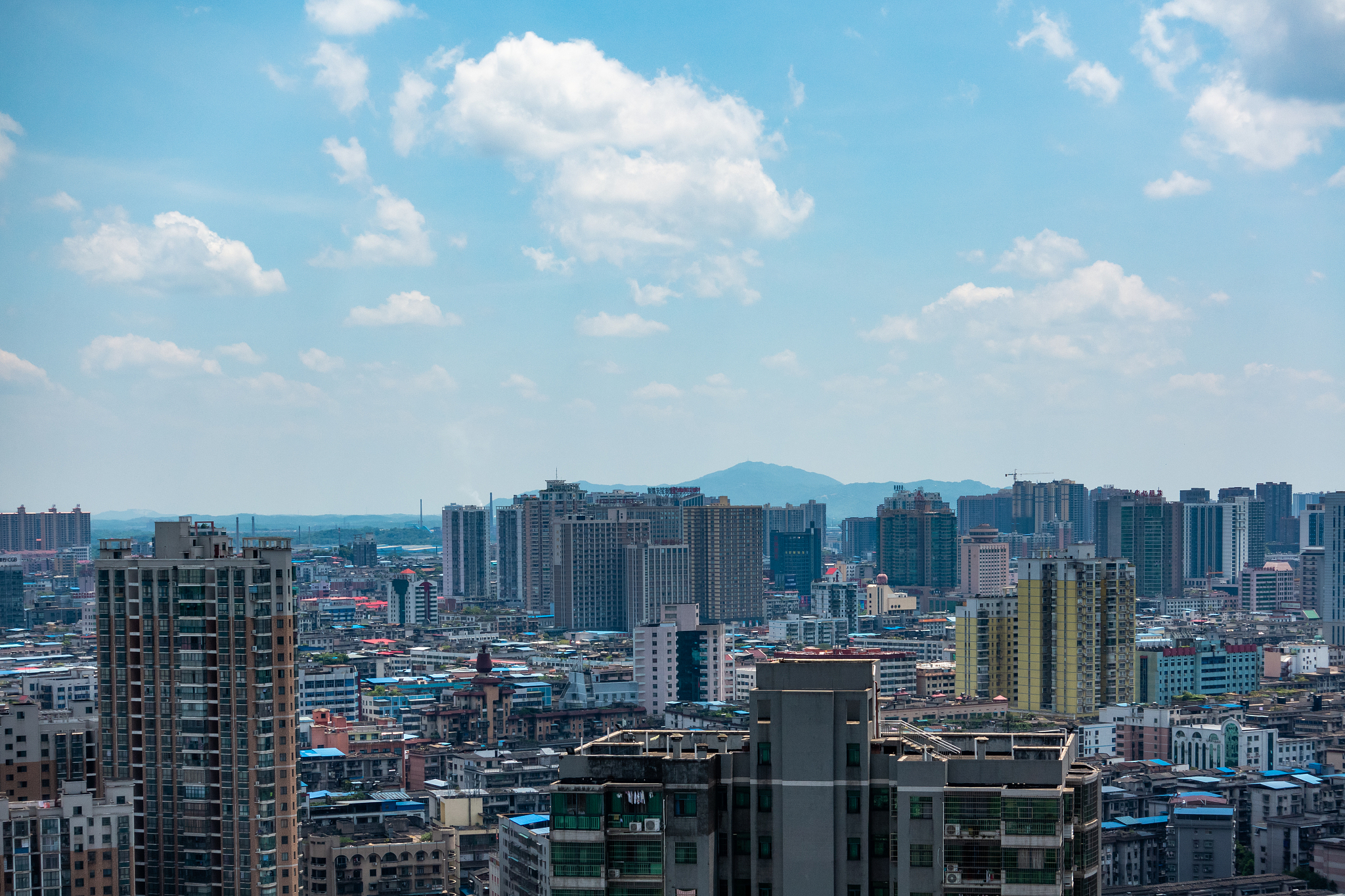 航拍视角,城市天际线,建筑群,高楼大厦